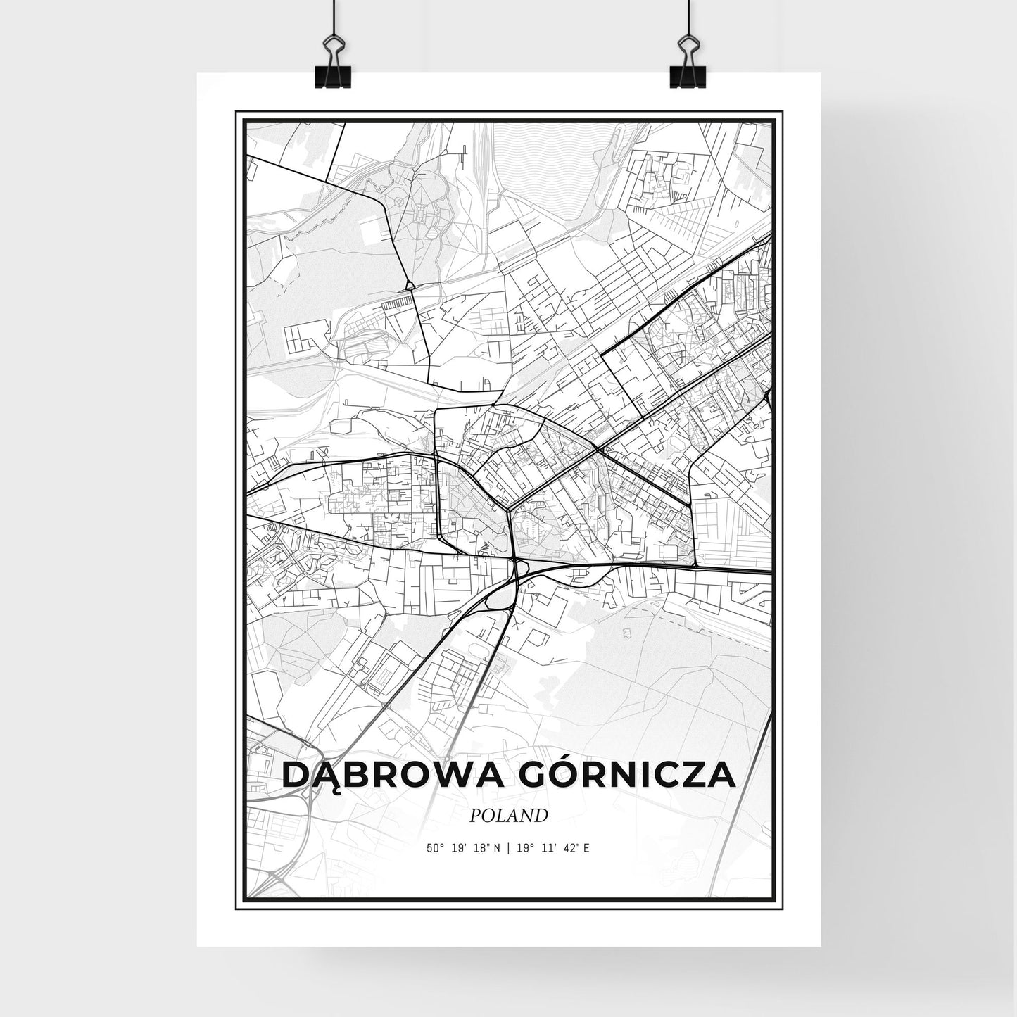 Dąbrowa Górnicza Poland - Premium City Map Poster