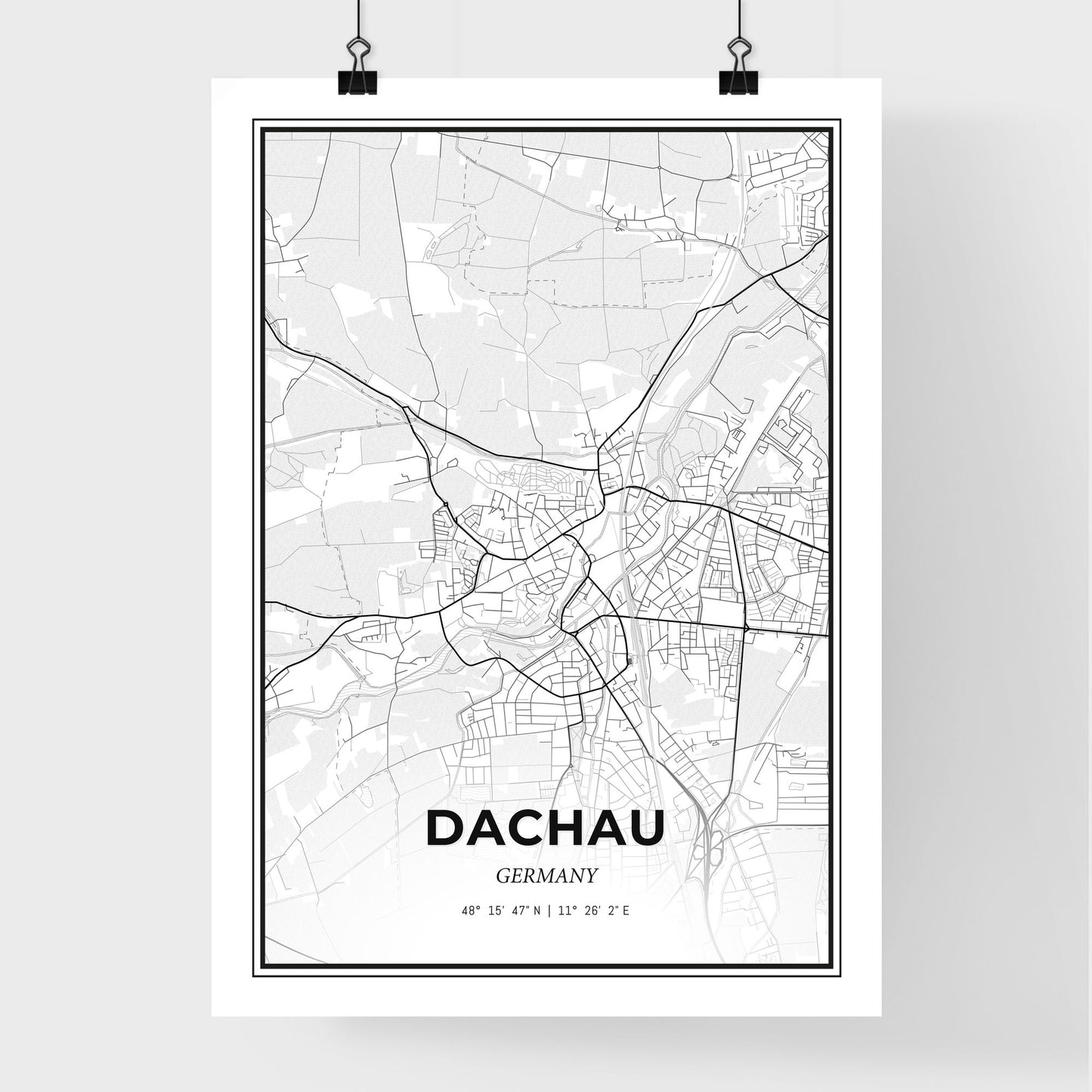 Dachau Germany - Premium City Map Poster