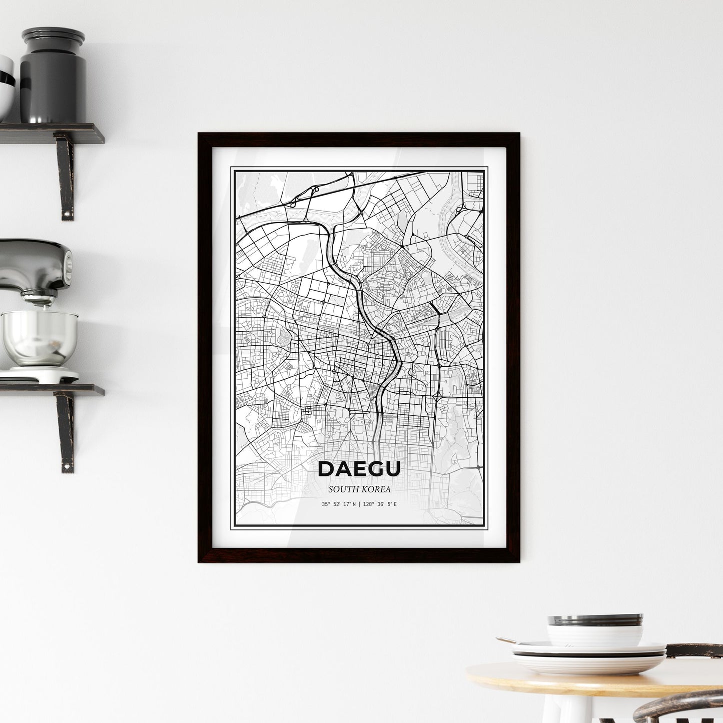 Daegu South Korea - Minimal City Map