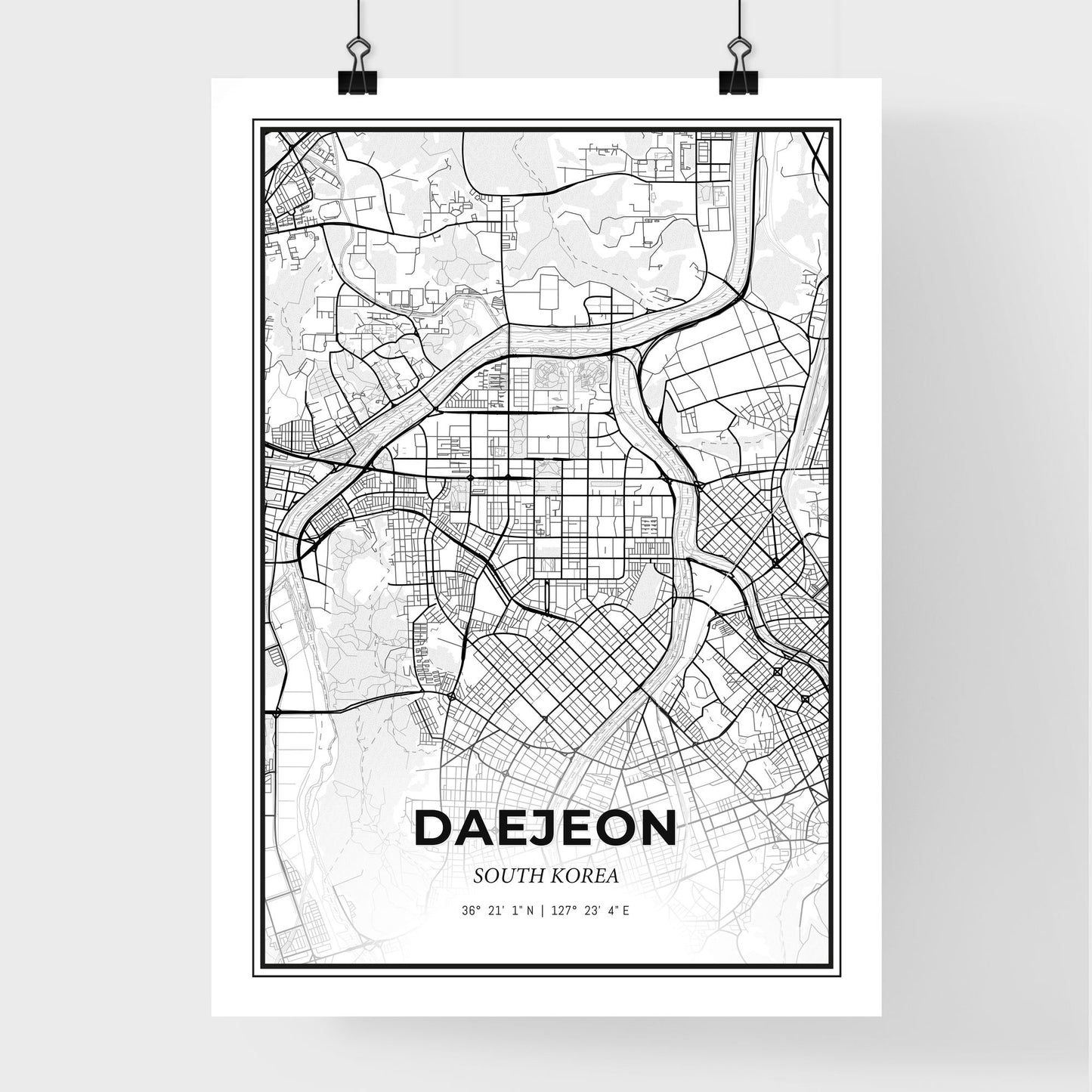 Daejeon South Korea - Premium City Map Poster