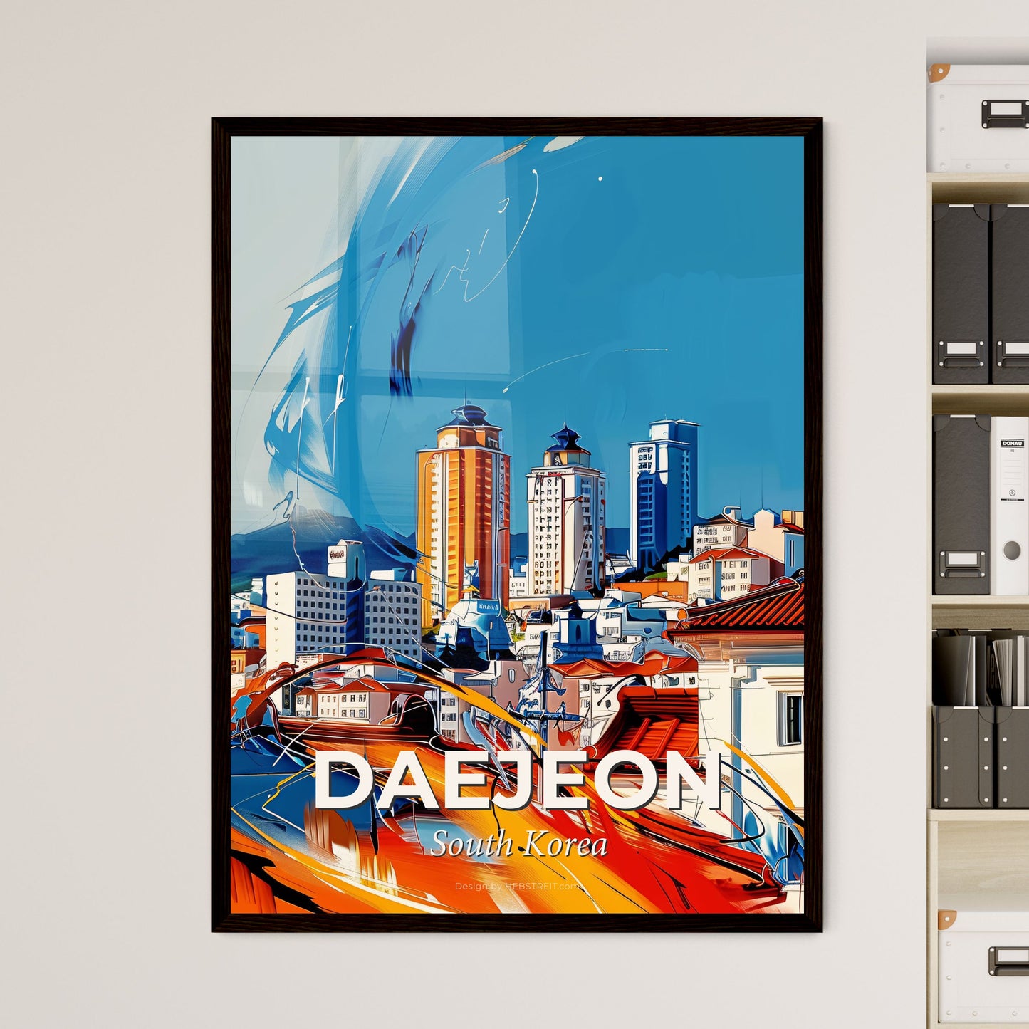 Vibrant Daejeon, South Korea - A Painting Of A City