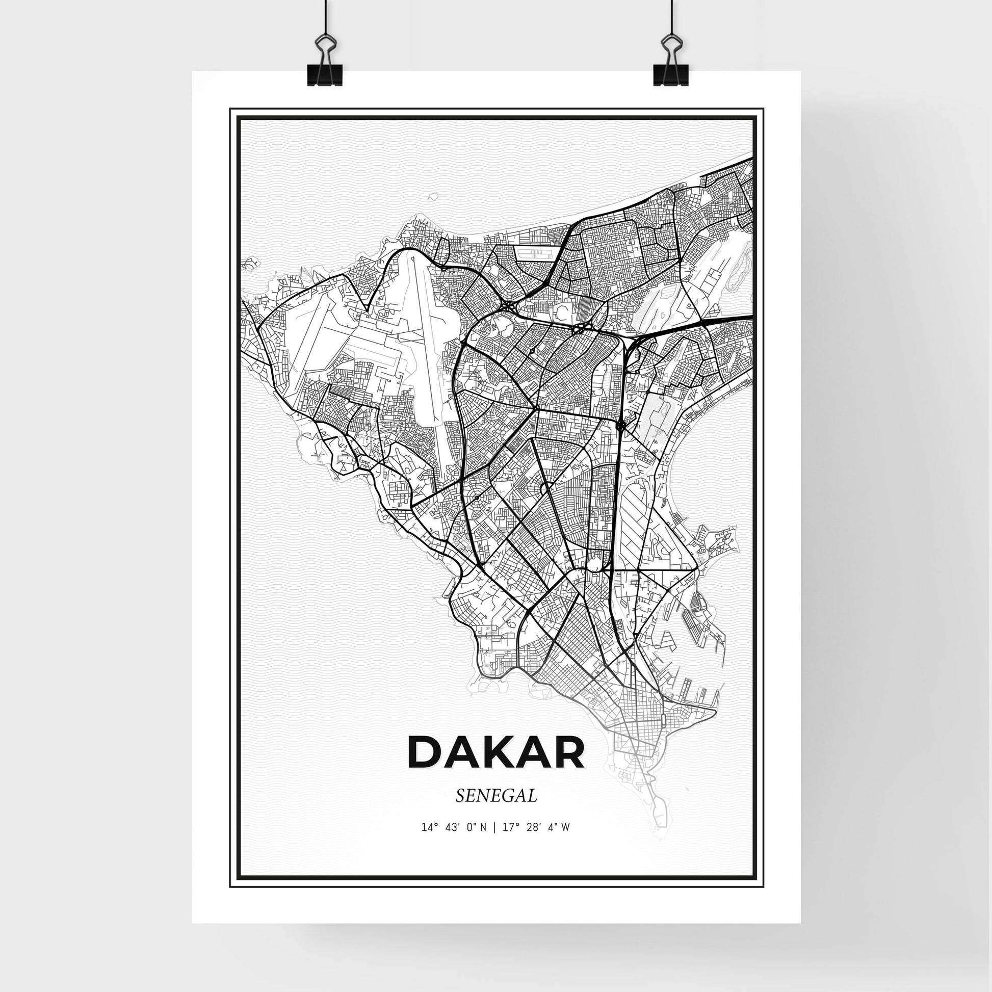 Dakar Senegal - Premium City Map Poster