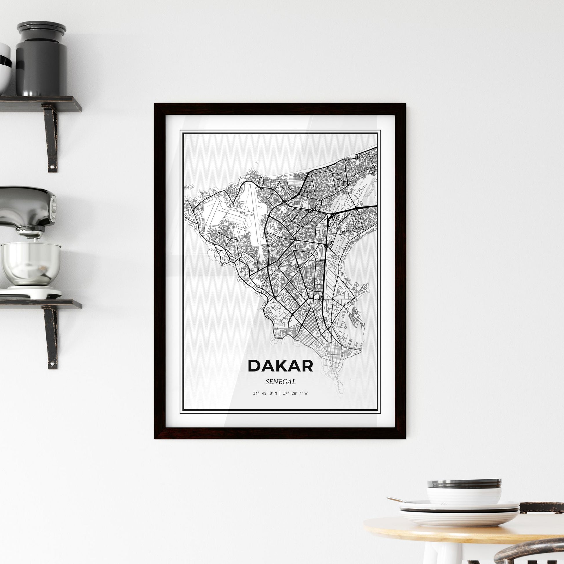 Dakar Senegal - Minimal City Map