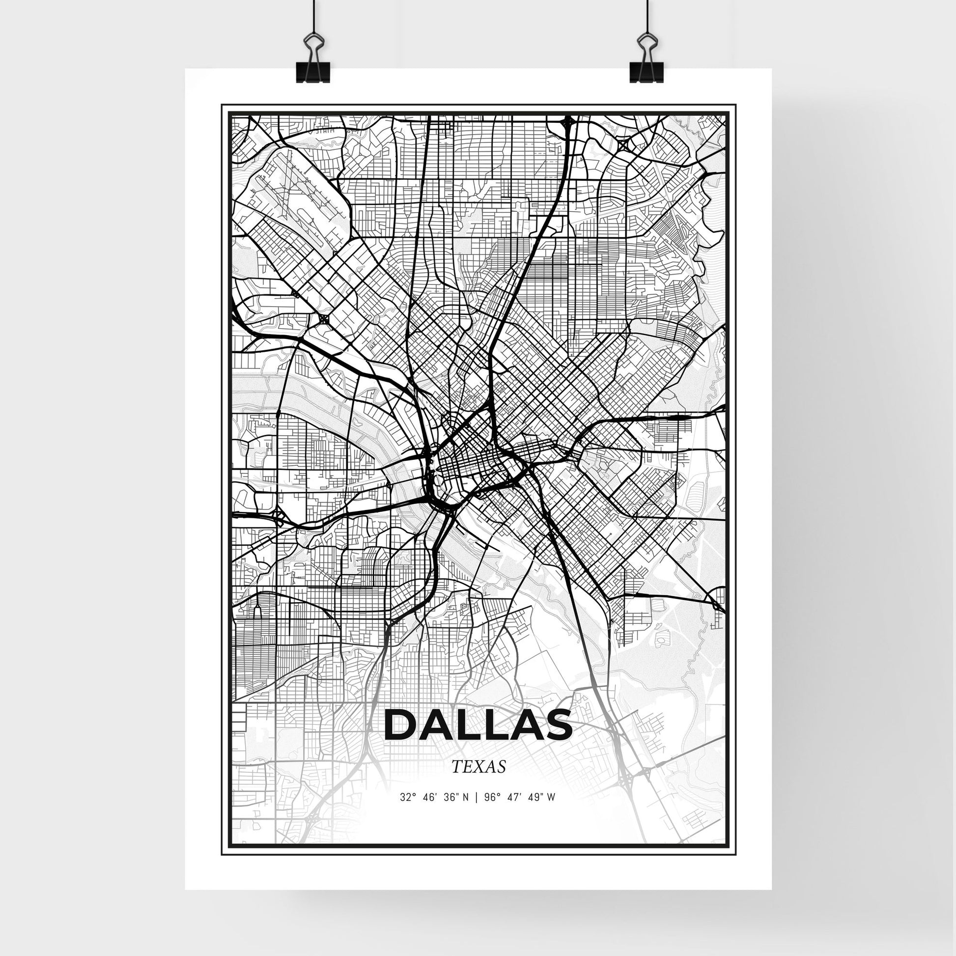 Dallas Texas - Premium City Map Poster