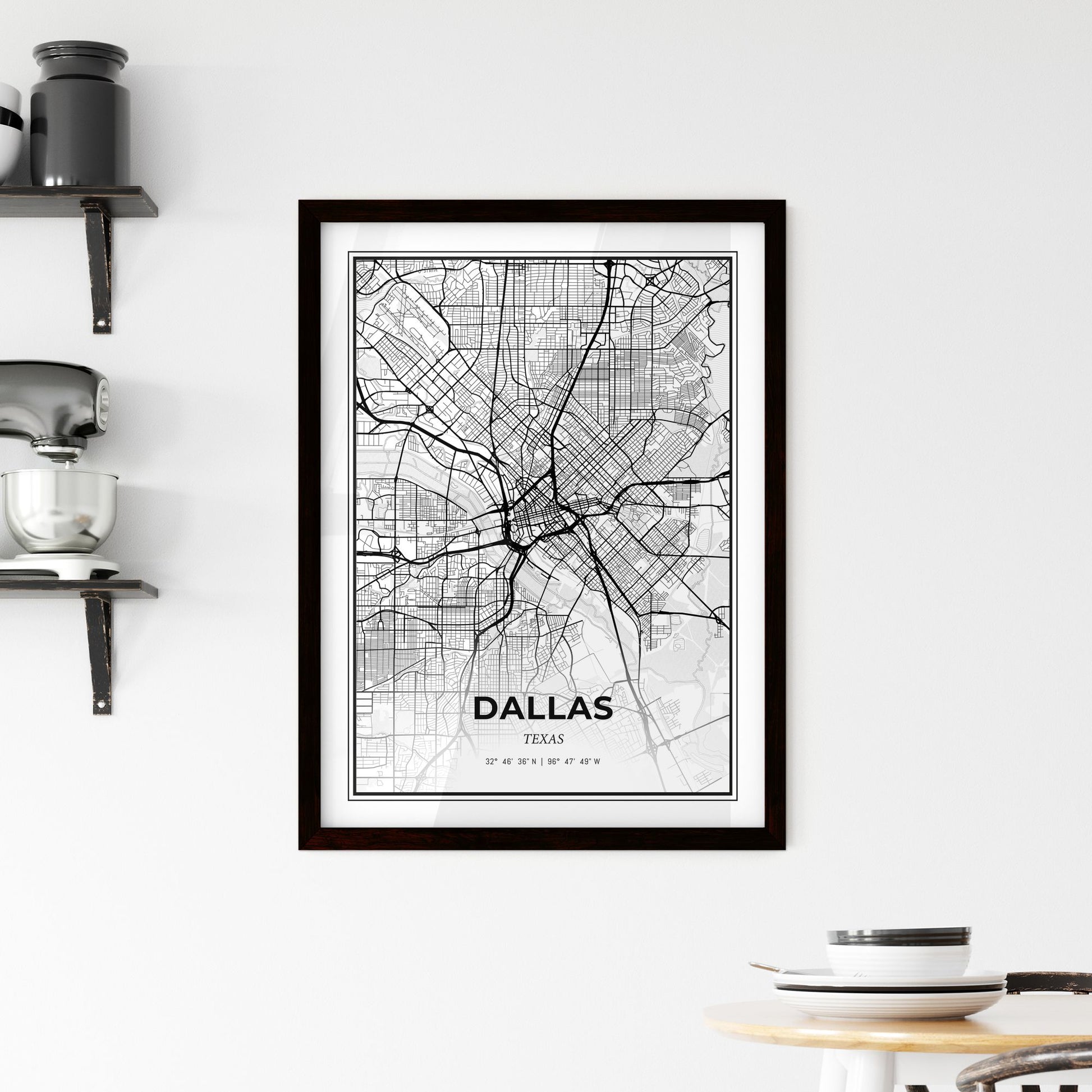 Dallas Texas - Minimal City Map