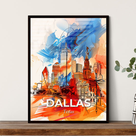 Vibrant Dallas, Texas - A Colorful Cityscape With Buildings And A Road