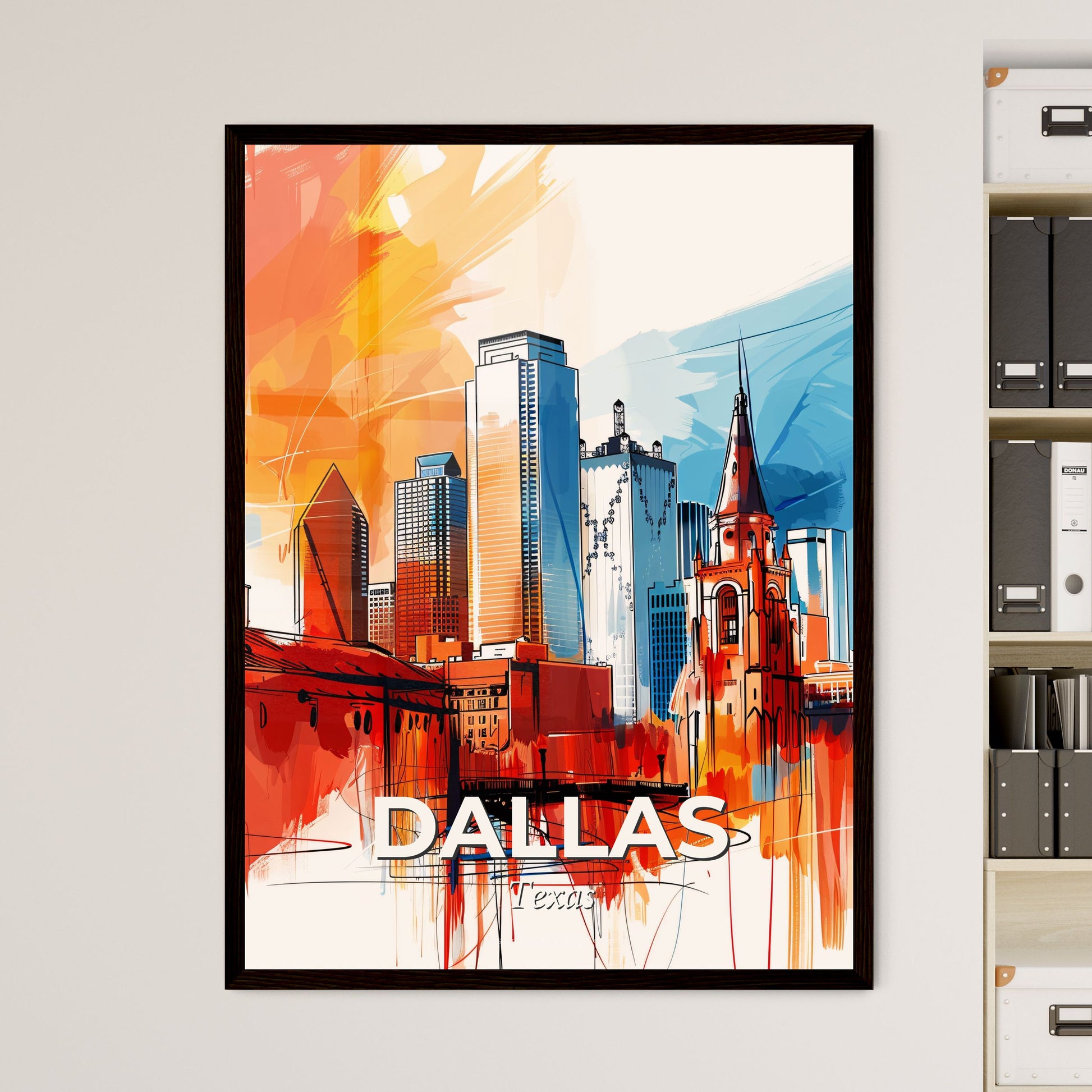 Vibrant Dallas, Texas - A Painting Of A City