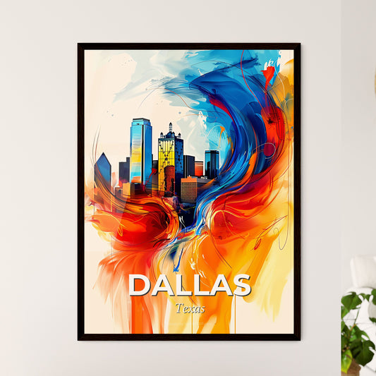 Vibrant Dallas, Texas - A Colorful Cityscape With A Swirl Of Paint