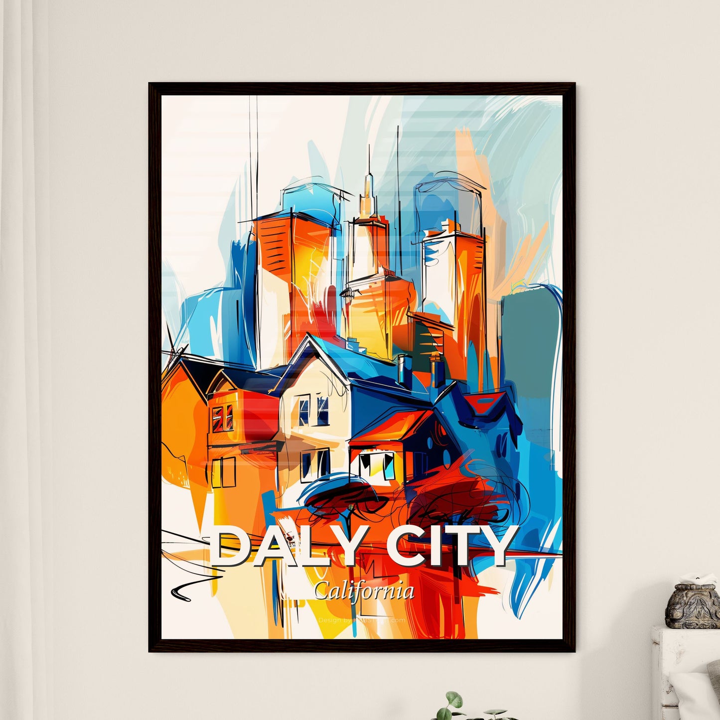 Vibrant Daly City, California - A Drawing Of A City