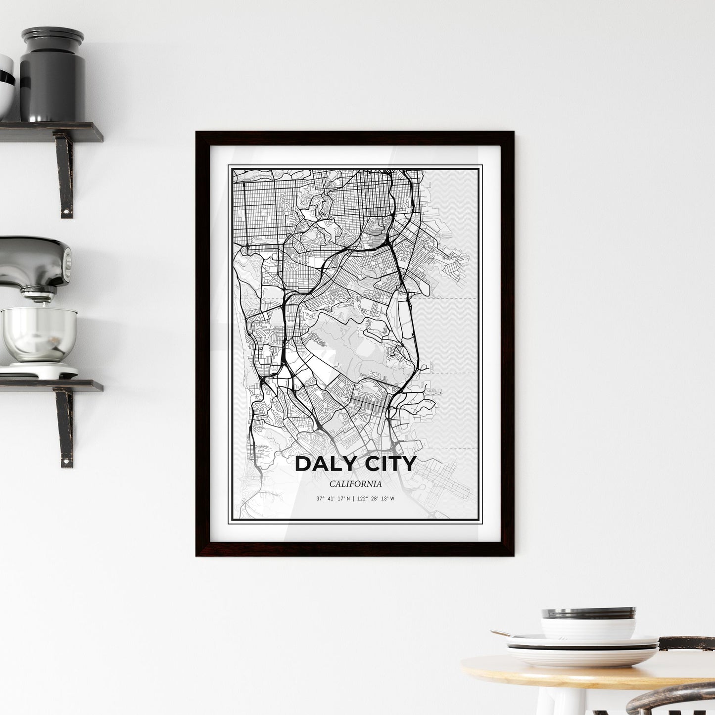 Daly City California - Minimal City Map