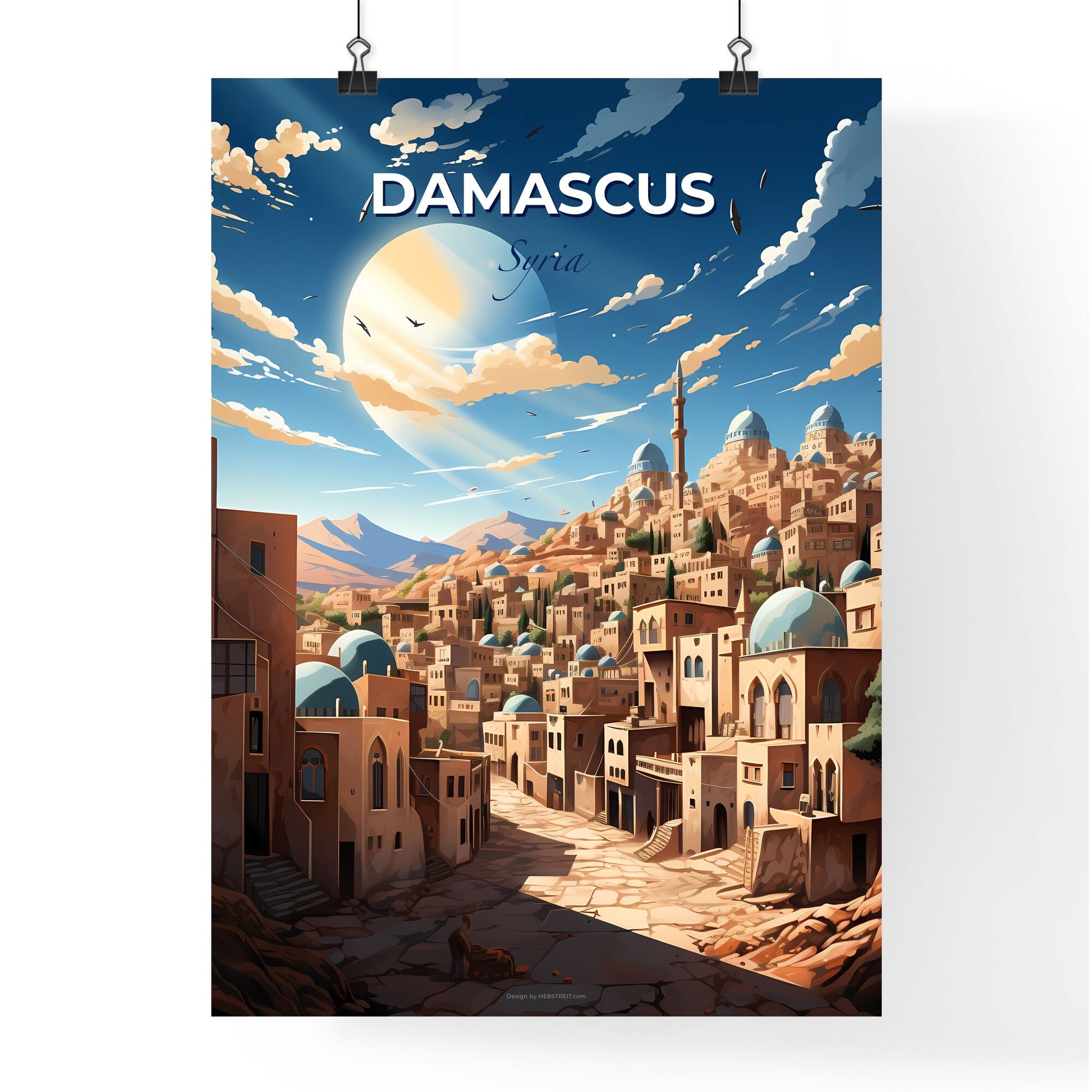 Dynamic Art Scene in Damascus Skyline - City Canvas of Architecture and Greenery Default Title