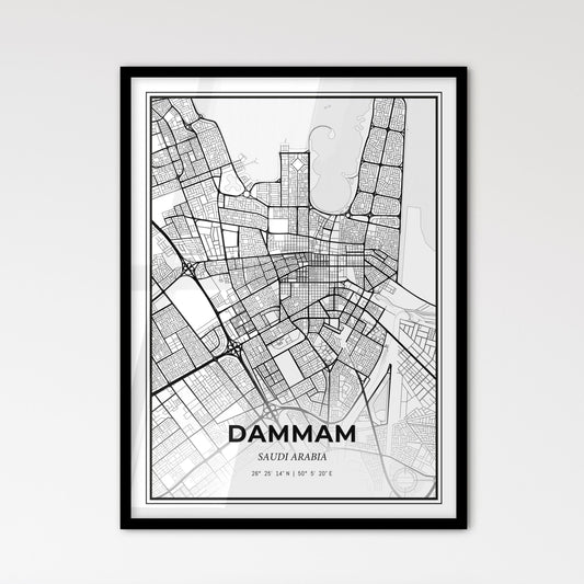 Dammam Saudi Arabia - Scandinavian Style City Map for Modern Home Decor