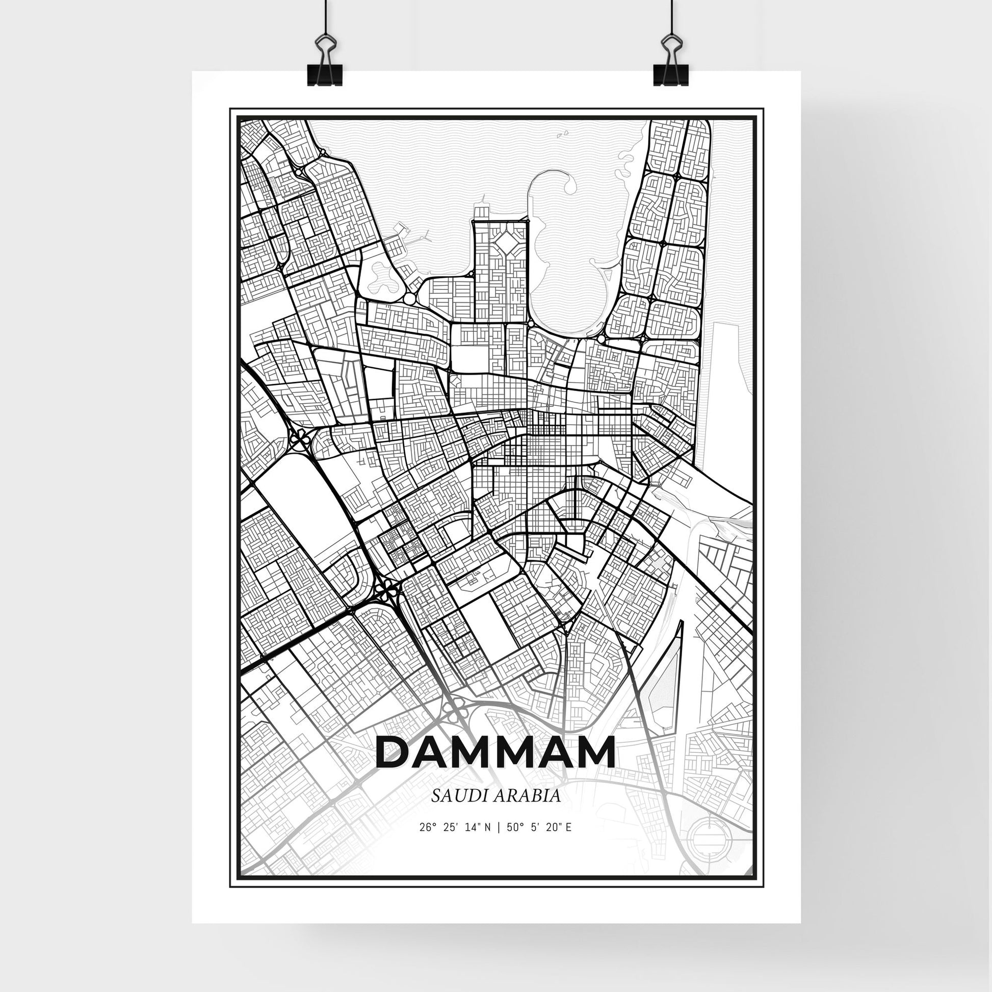 Dammam Saudi Arabia - Premium City Map Poster