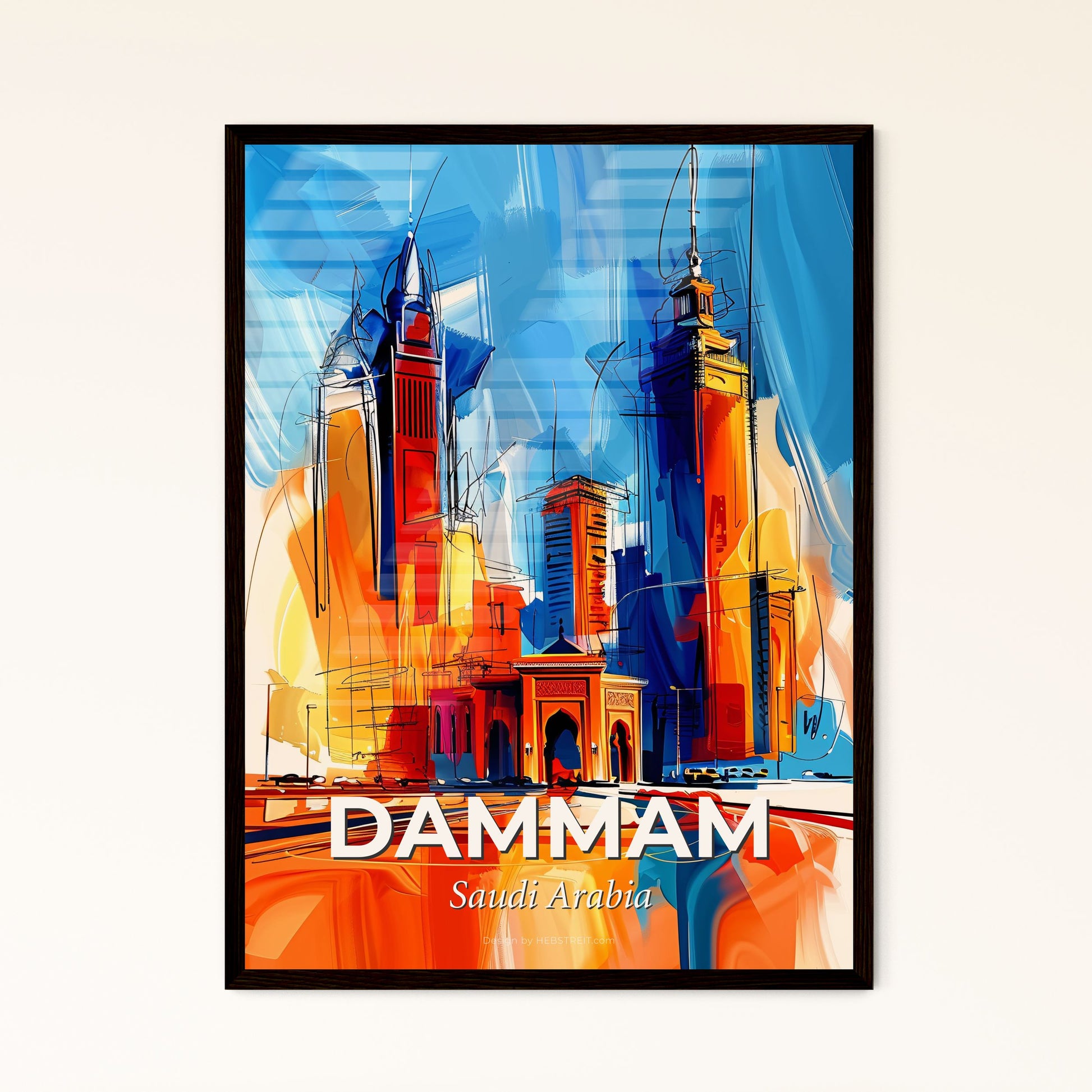 Vibrant Dammam, Saudi Arabia - A Painting Of A City