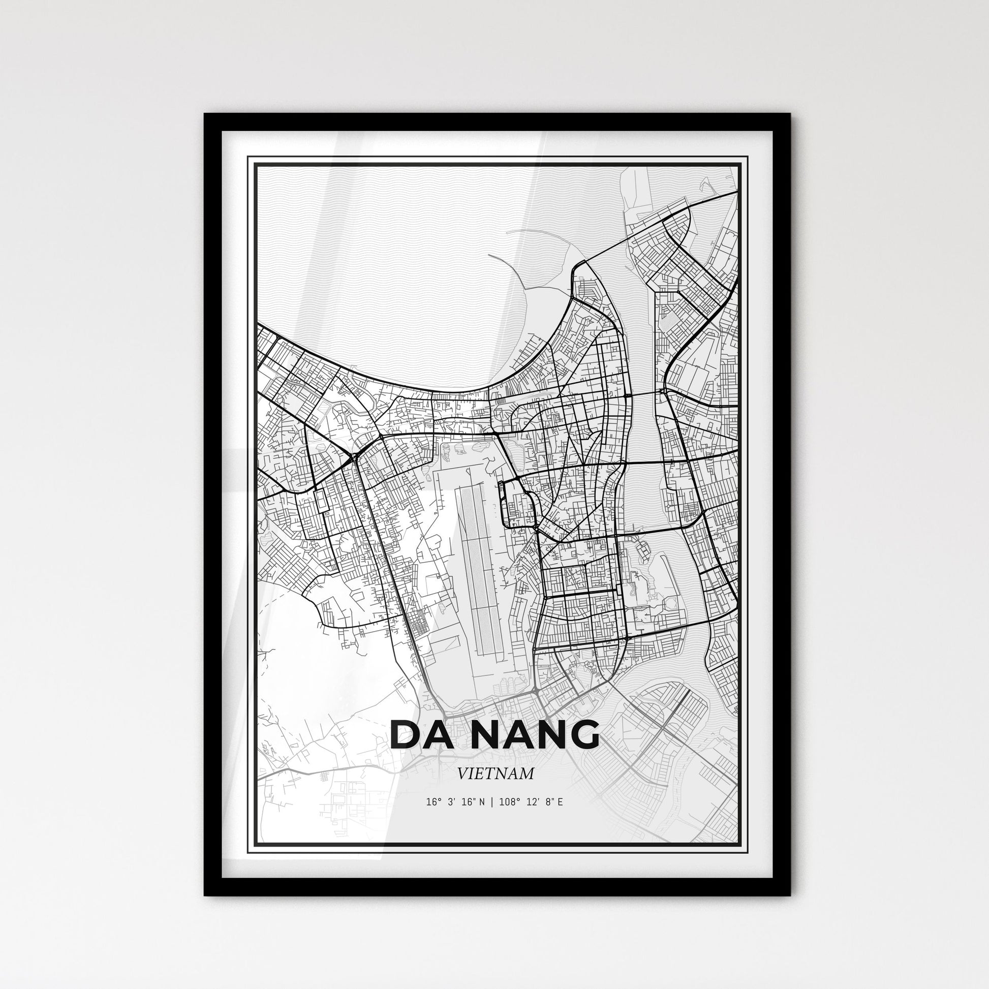 Da Nang Vietnam - Scandinavian Style City Map for Modern Home Decor