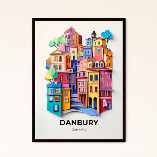 Vivid Danbury, Connecticut - a colorful city with a tree on top of it