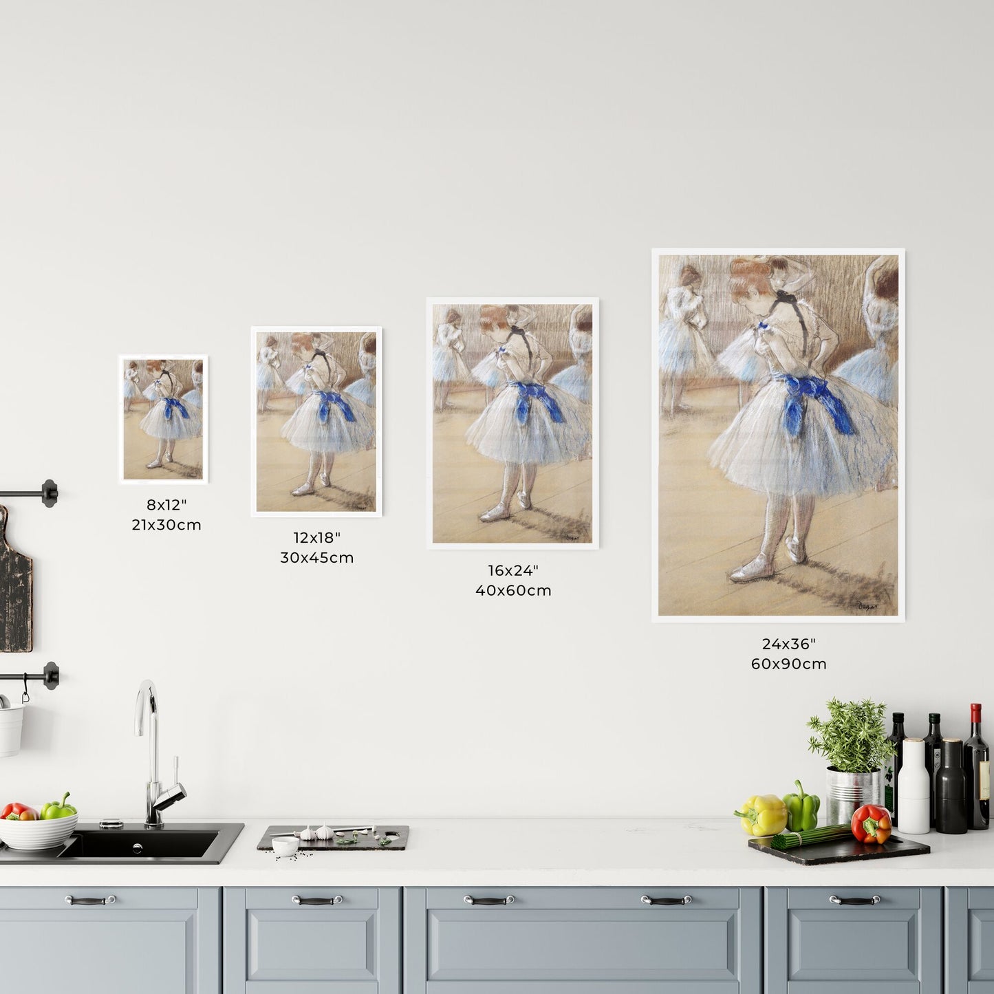 Dancer by Edgar Degas Size Chart