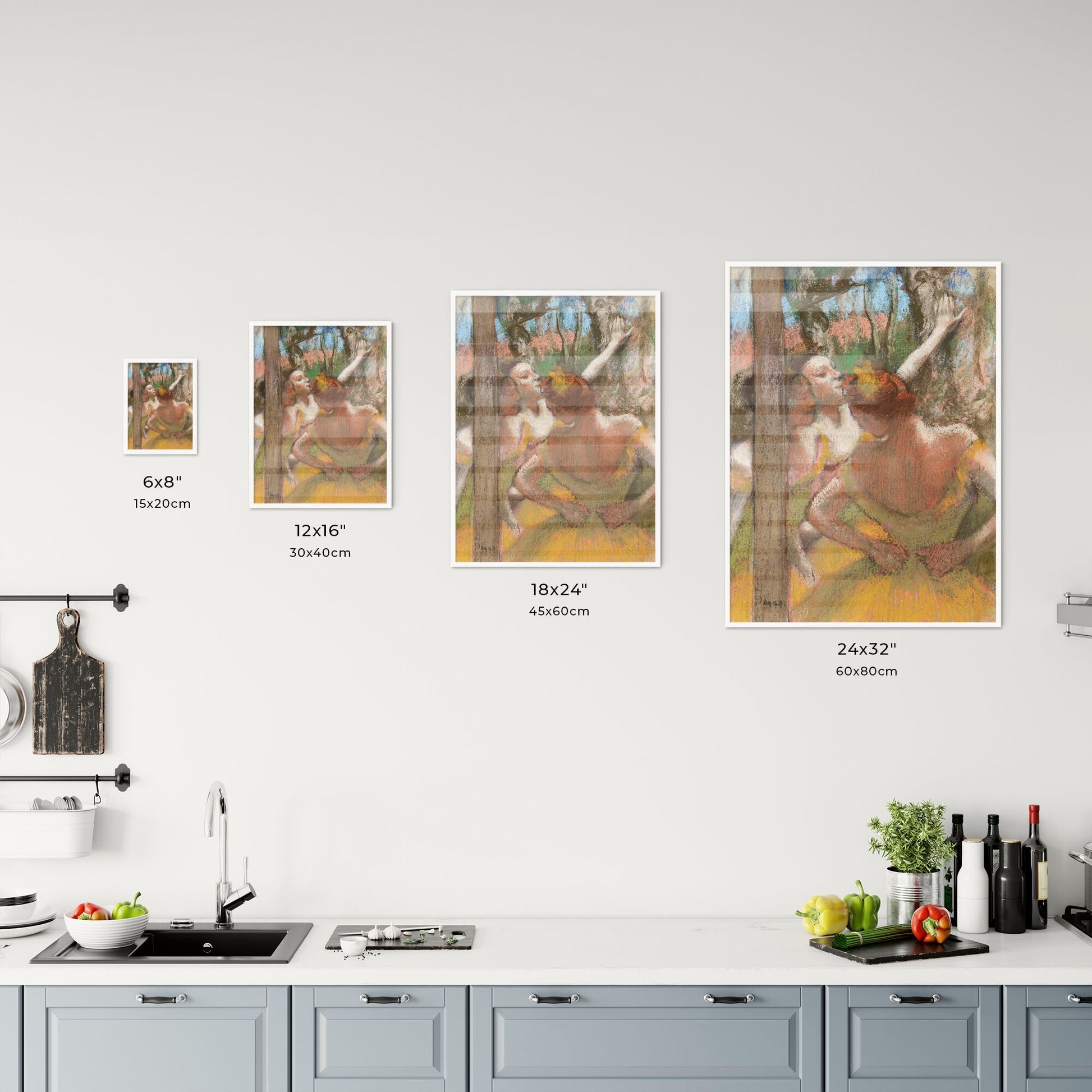 Dancers by Edgar Degas Size Chart