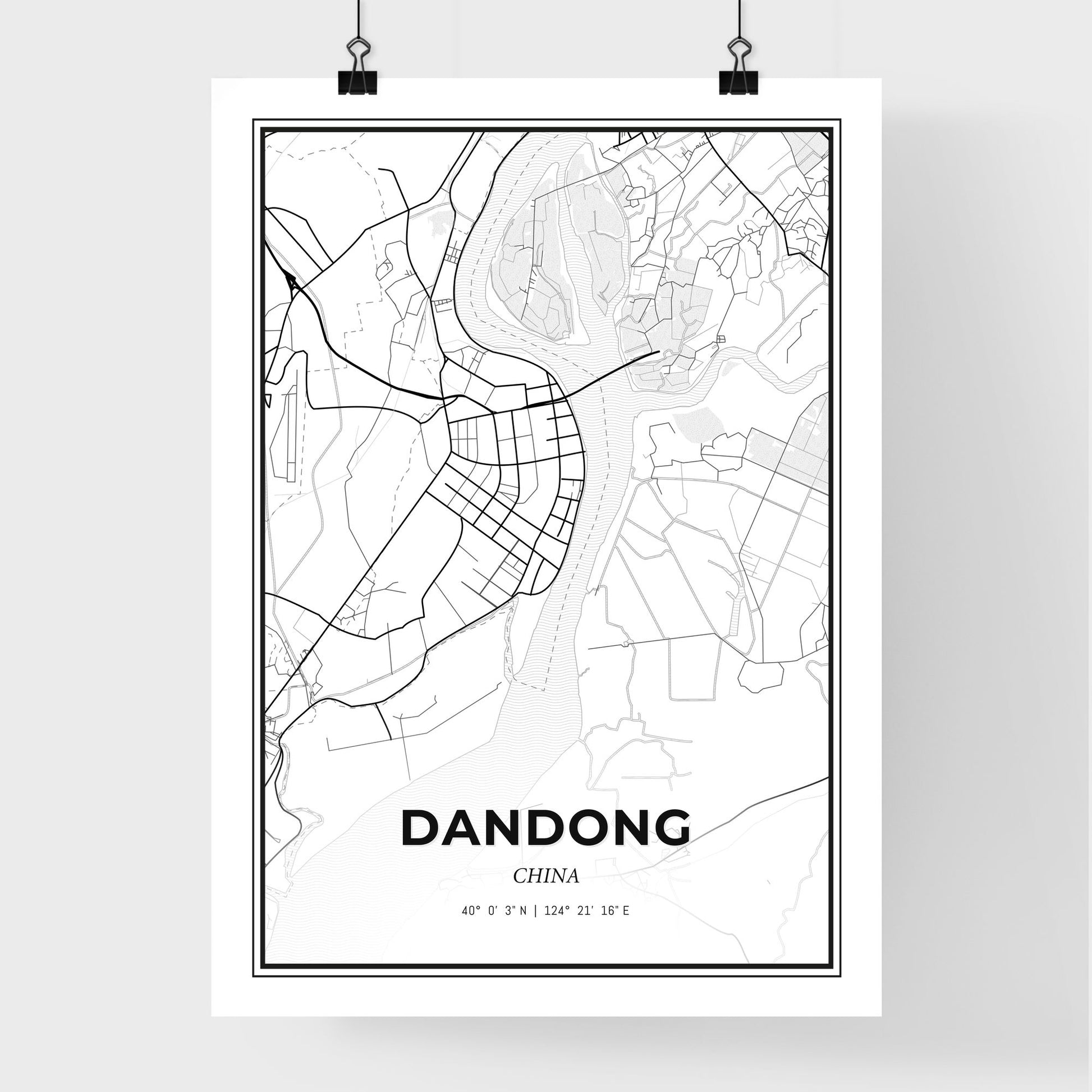 Dandong China - Premium City Map Poster