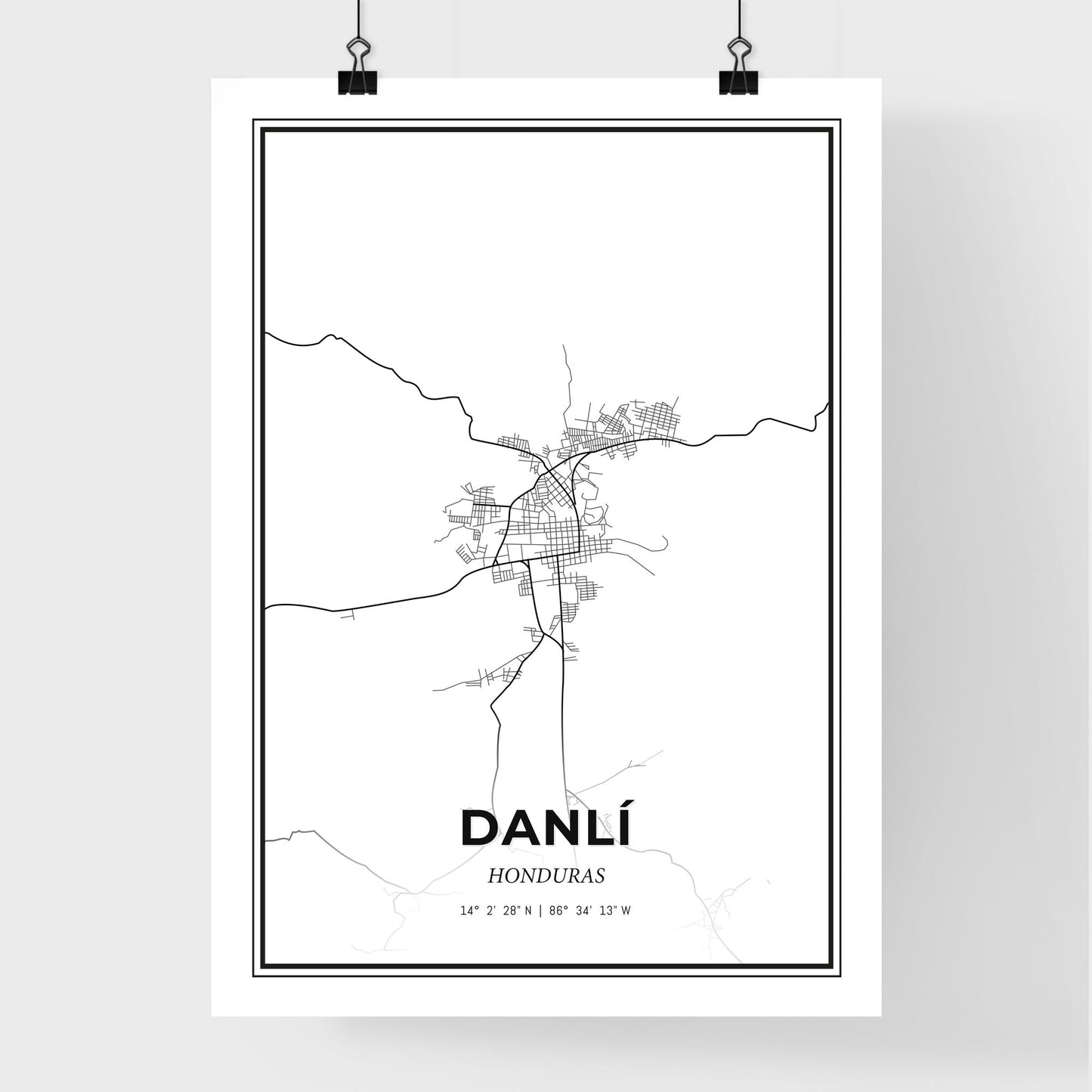 Danlí Honduras - Premium City Map Poster