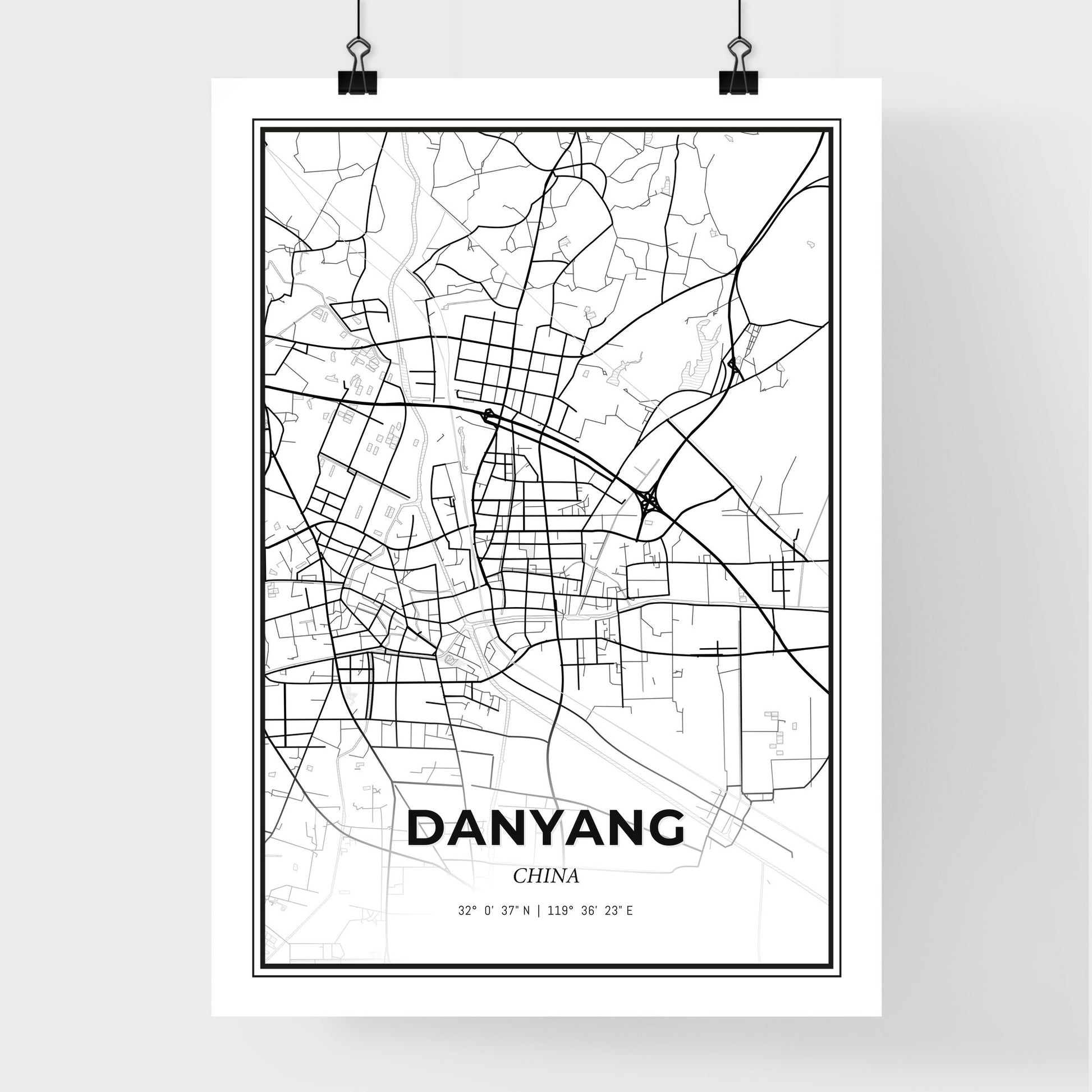 Danyang China - Premium City Map Poster