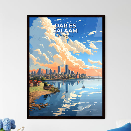 Vibrant Dar es Salaam Tanzania Skyline Painting, City by the Water, Urban Art Default Title