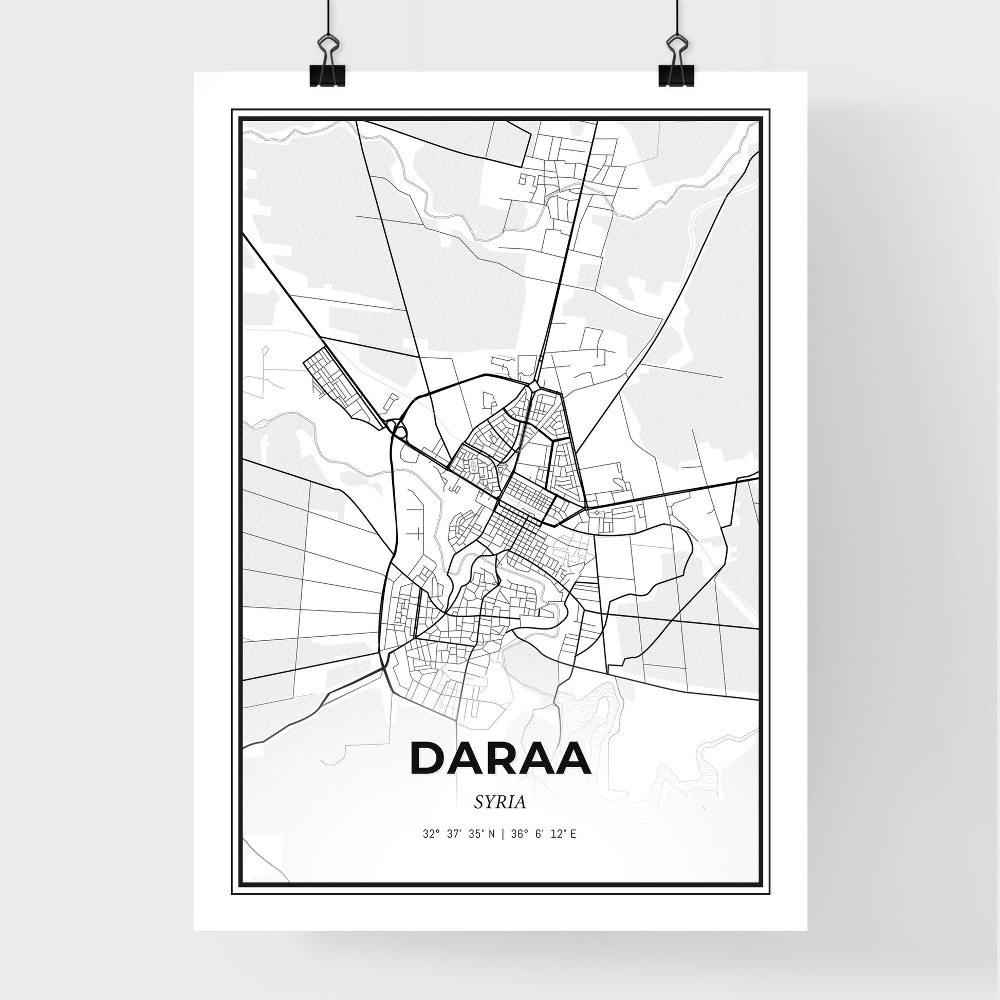 Daraa Syria - Premium City Map Poster