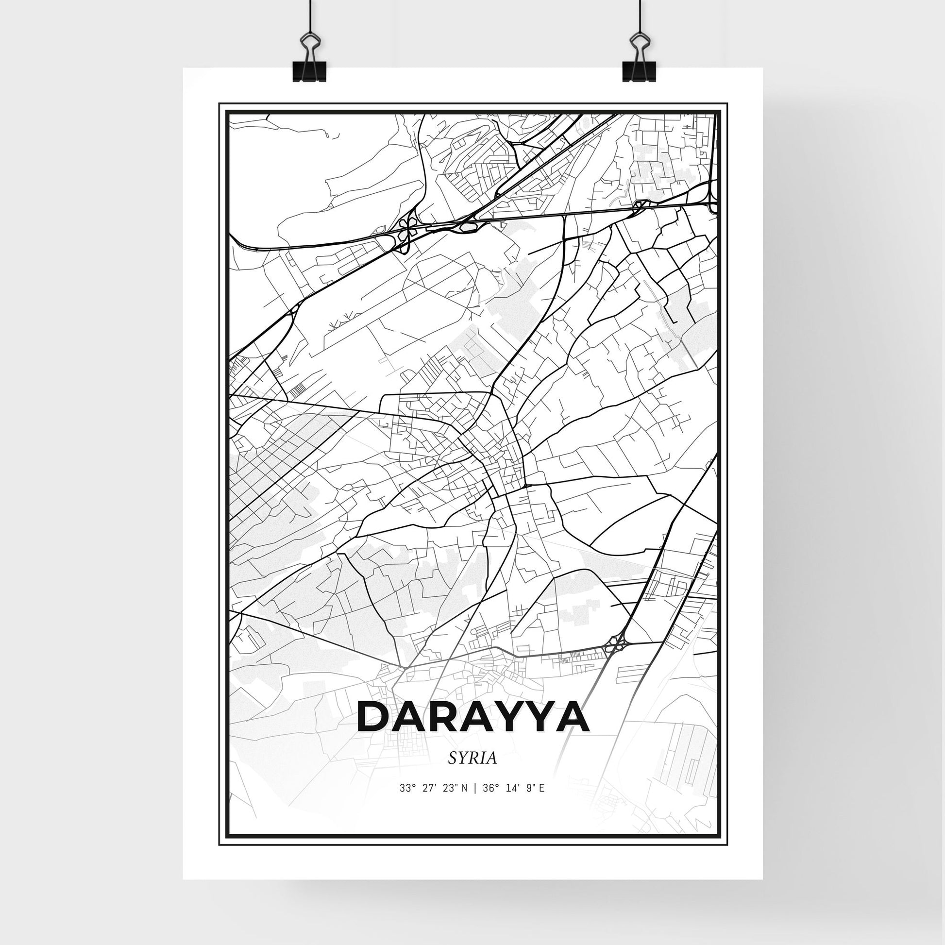 Darayya Syria - Premium City Map Poster