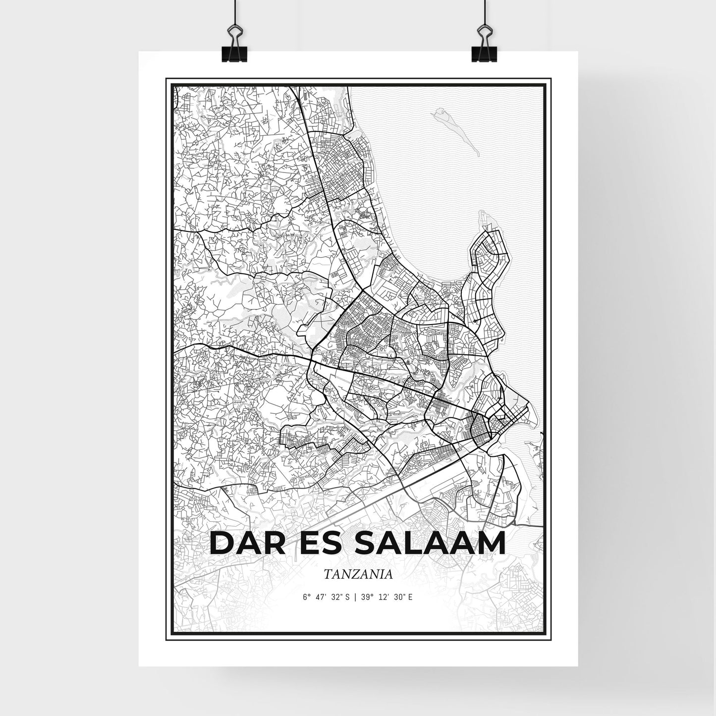 Dar es Salaam Tanzania - Premium City Map Poster