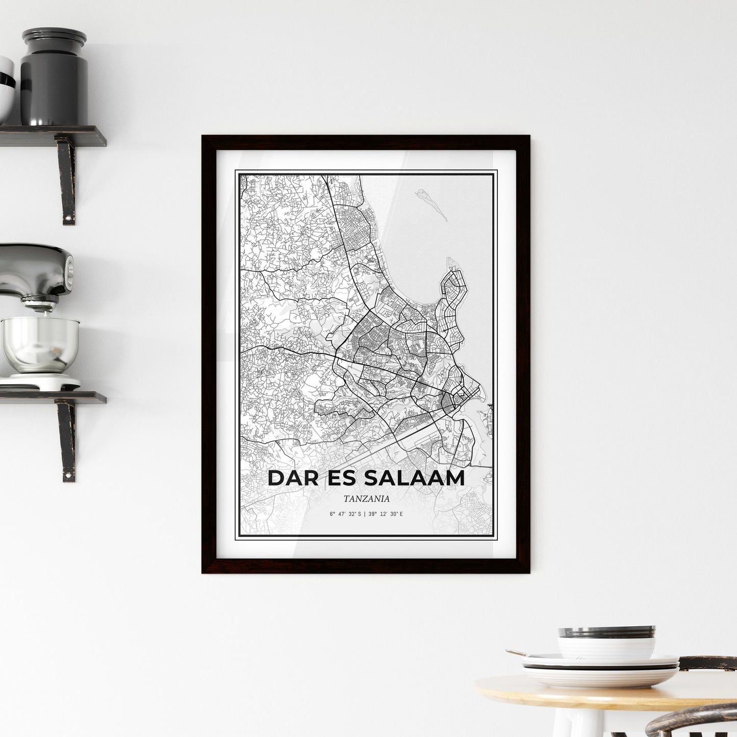 Dar es Salaam Tanzania - Minimal City Map