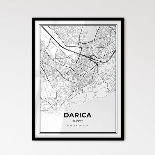 Darıca Turkey - Scandinavian Style City Map for Modern Home Decor