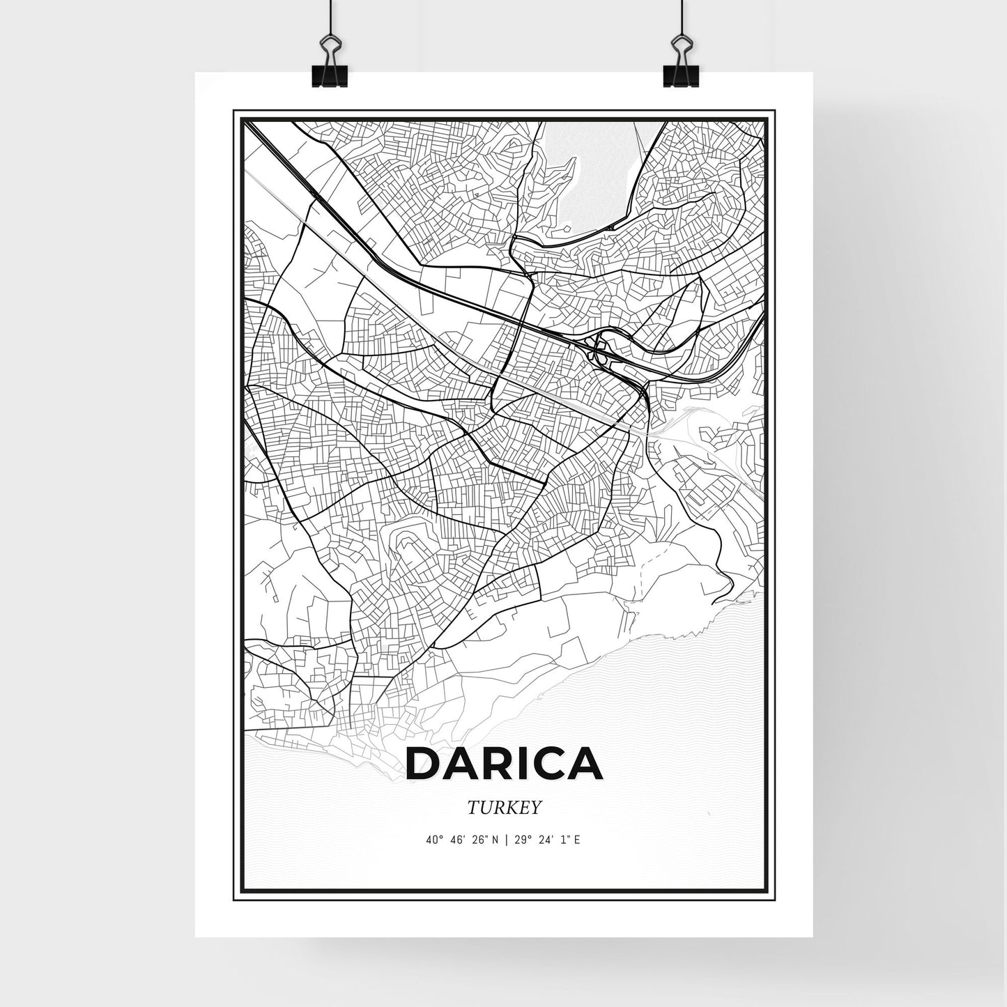 Darıca Turkey - Premium City Map Poster