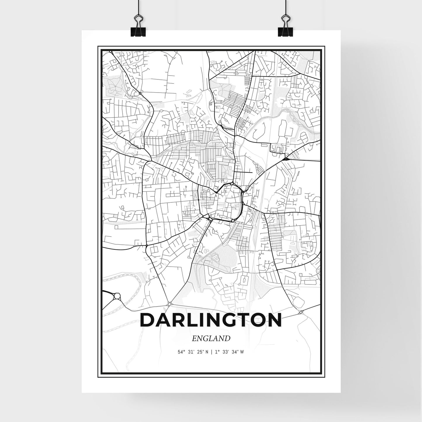 Darlington England - Premium City Map Poster