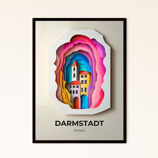 Vivid Darmstadt, Germany - a paper cut of a building with a tower