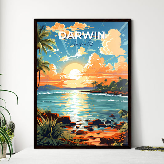 Vibrant Tropical Sunset Artwork Depicting Darwin Australia Skyline Default Title