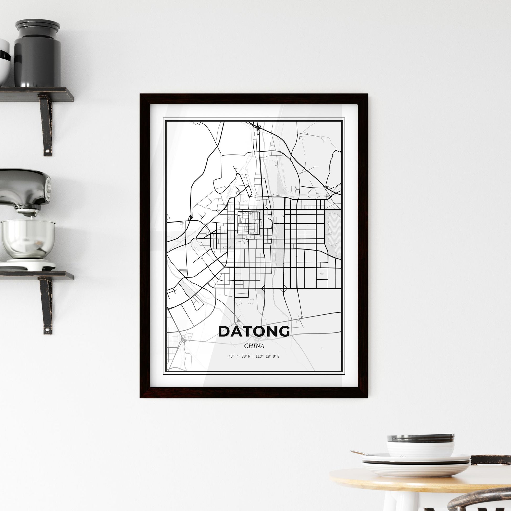 Datong China - Minimal City Map