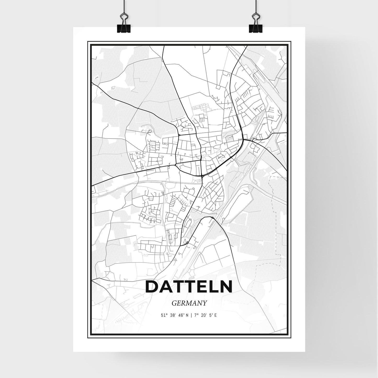 Datteln Germany - Premium City Map Poster