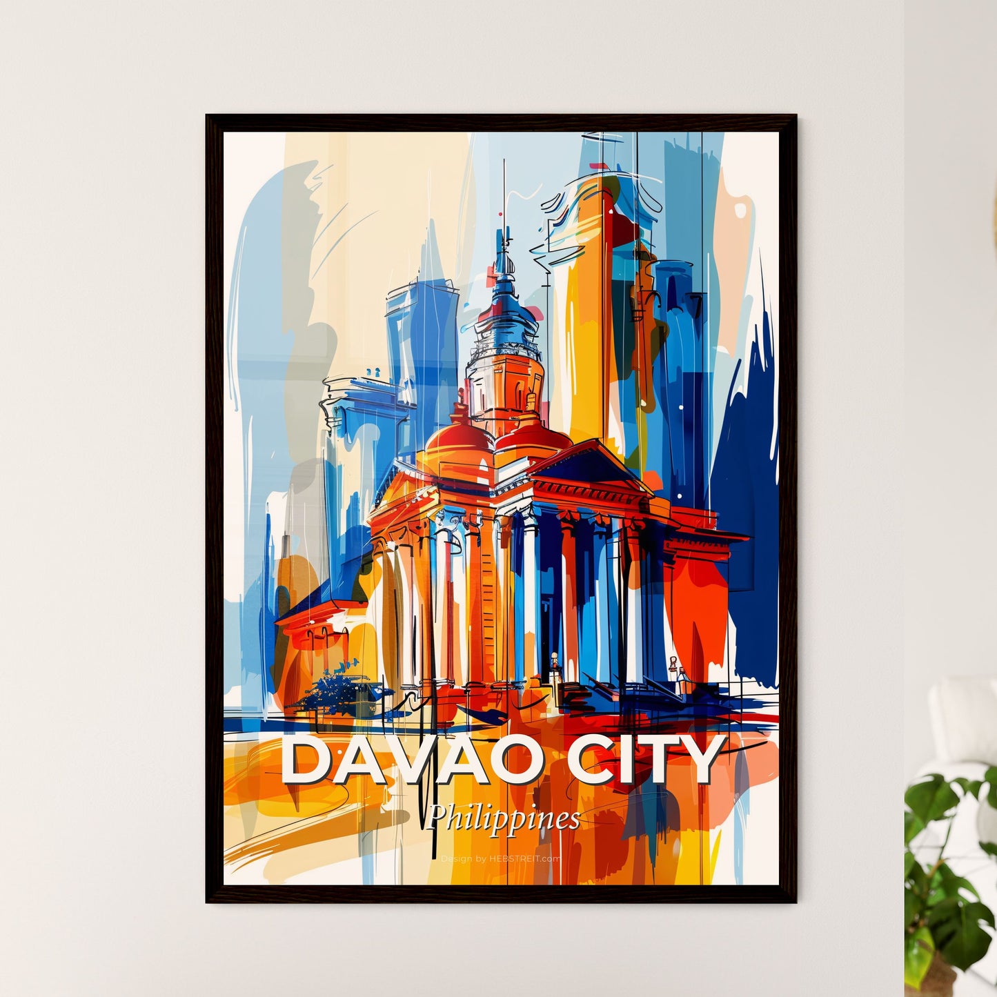 Vibrant Davao City, Philippines - A Drawing Of A Building With Columns And A Dome