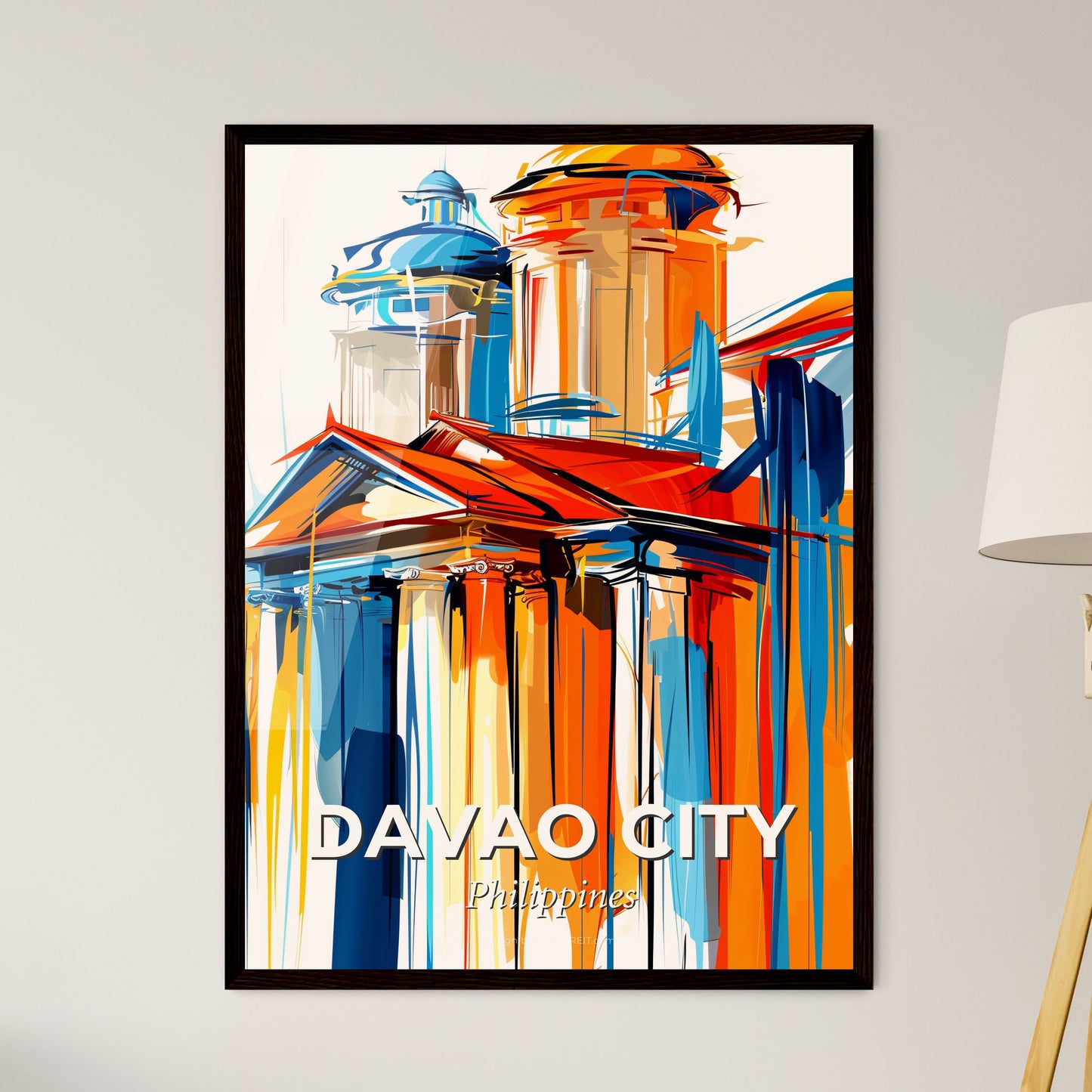 Vibrant Davao City, Philippines - A Painting Of A Building