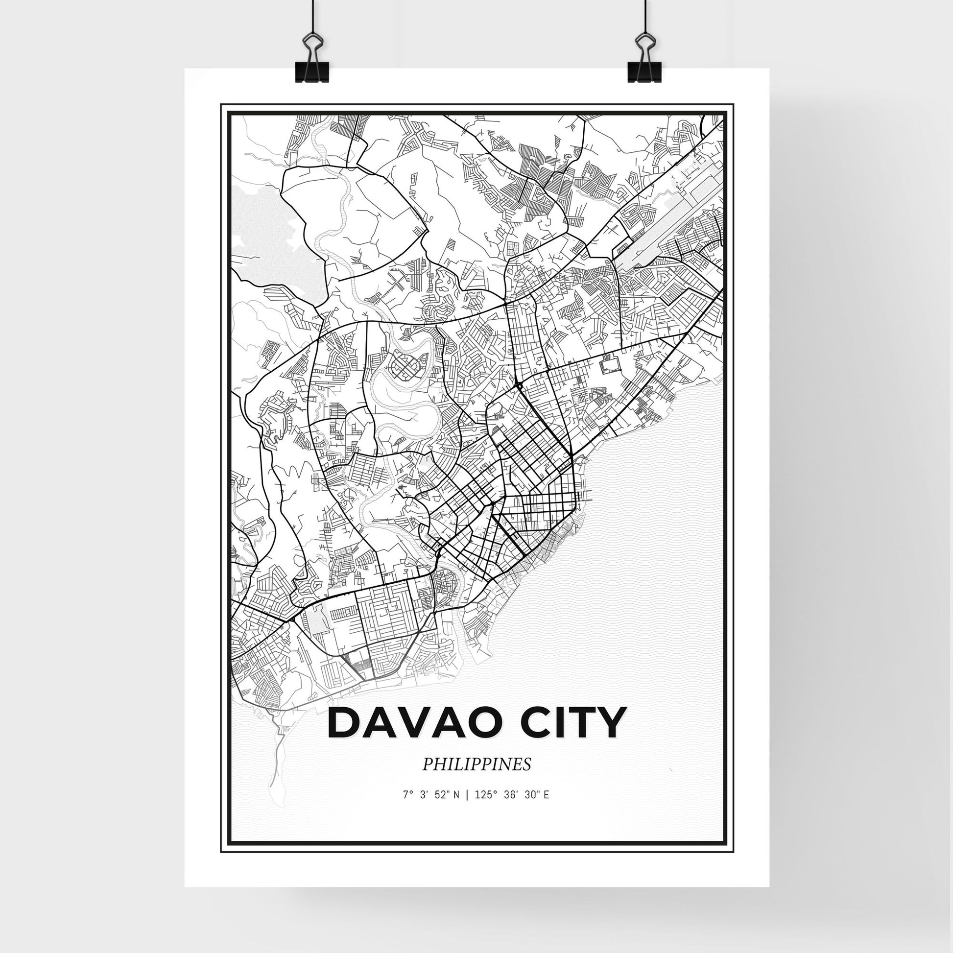 Davao City Philippines - Premium City Map Poster