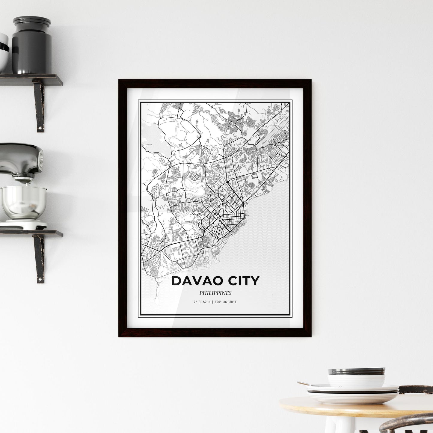 Davao City Philippines - Minimal City Map