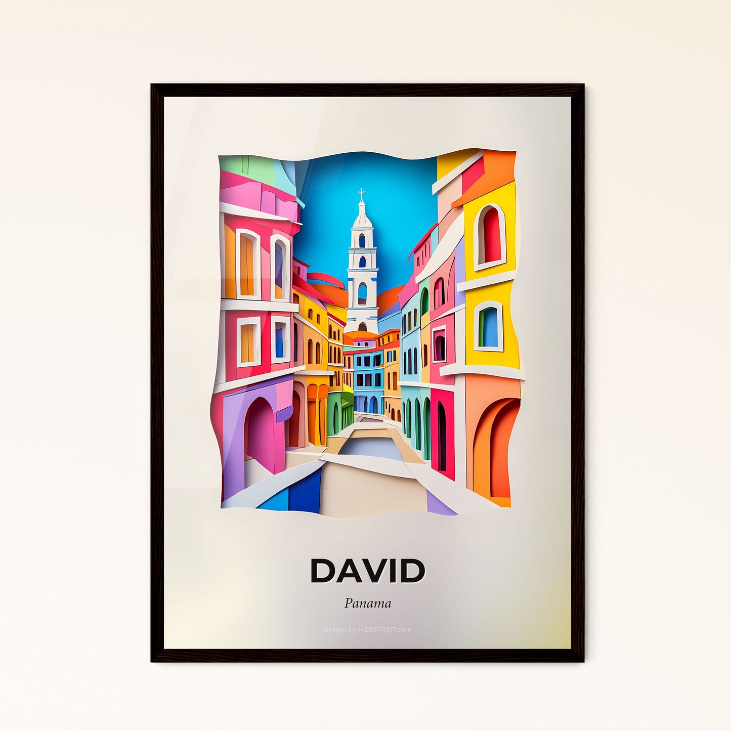 Vivid David, Panama - a colorful city with a clock tower