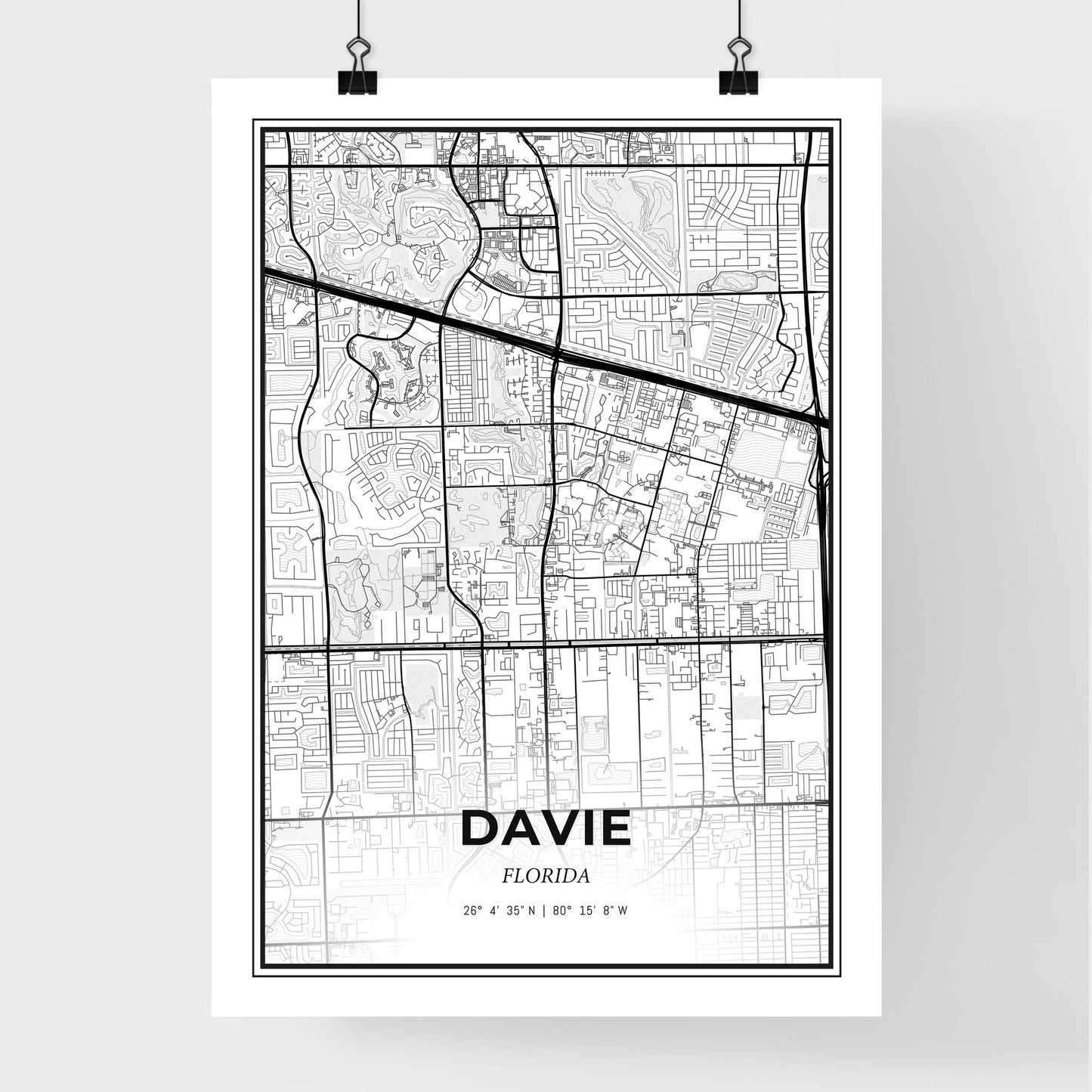 Davie Florida - Premium City Map Poster