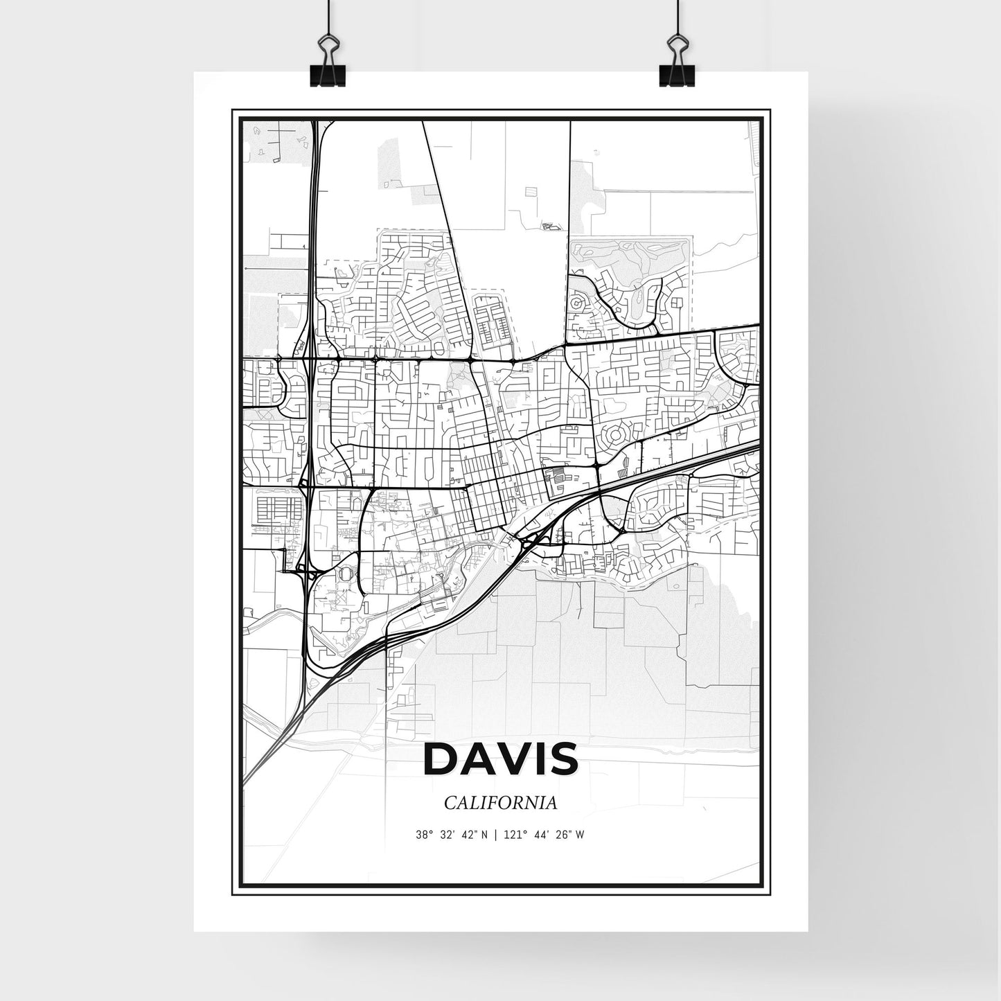 Davis California - Premium City Map Poster