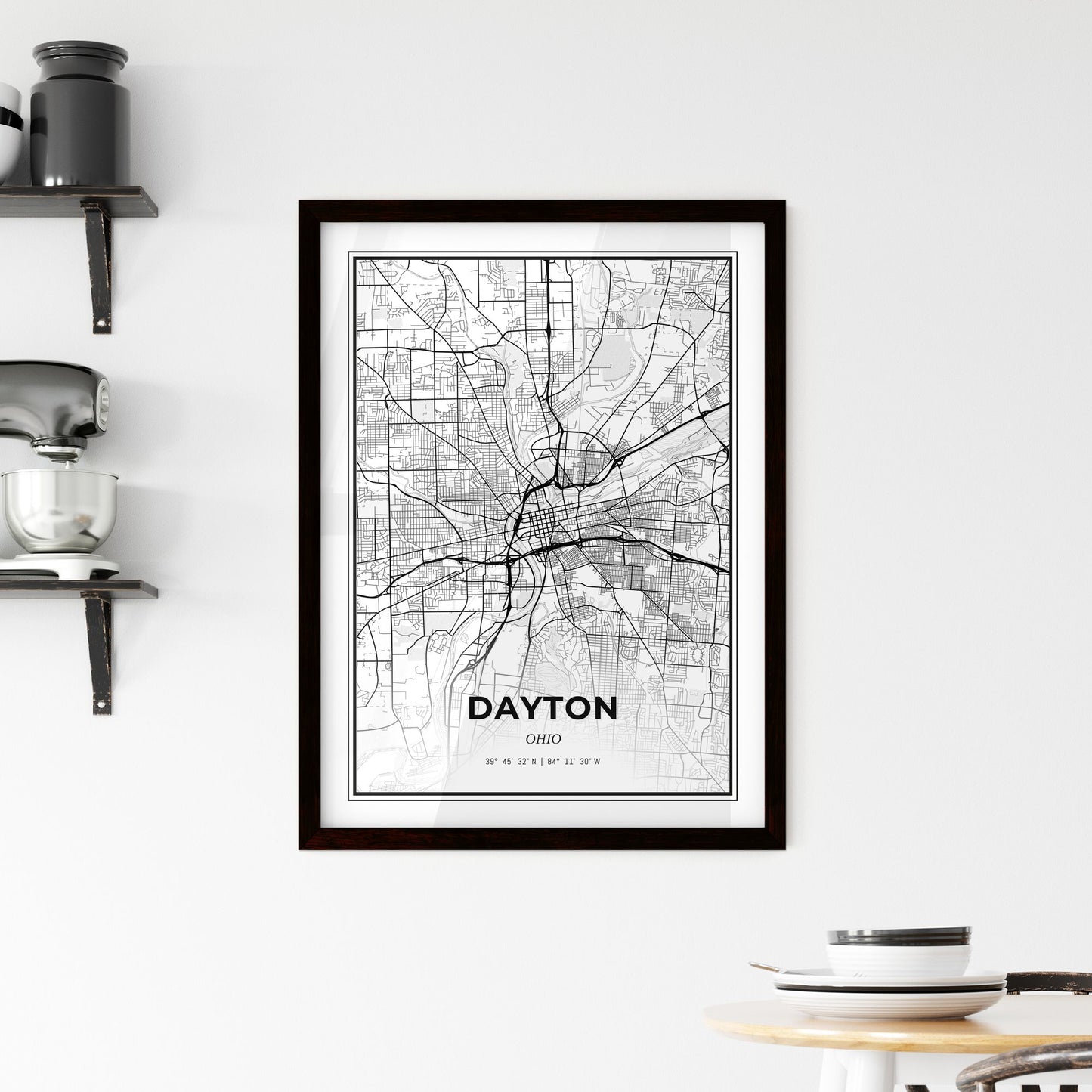 Dayton Ohio - Minimal City Map