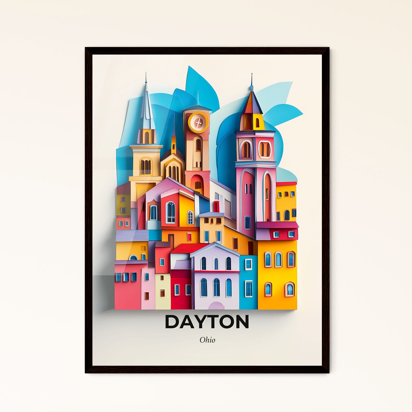 Vivid Dayton, Ohio - a colorful city with a clock tower on top of it