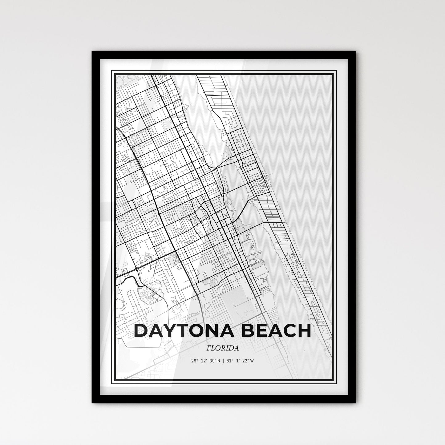 Daytona Beach Florida - Scandinavian Style City Map for Modern Home Decor