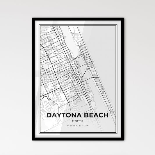 Daytona Beach Florida - Scandinavian Style City Map for Modern Home Decor