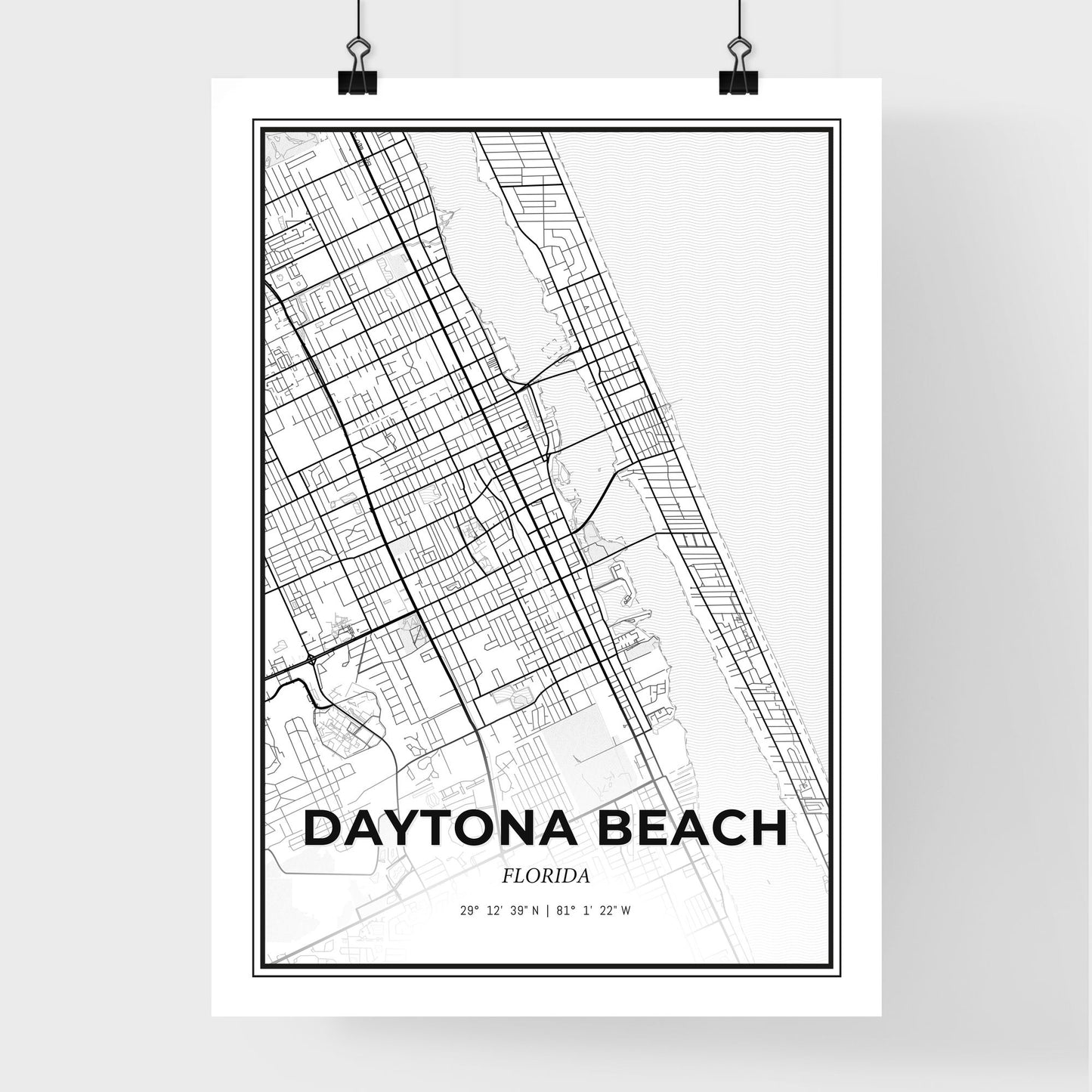 Daytona Beach Florida - Premium City Map Poster