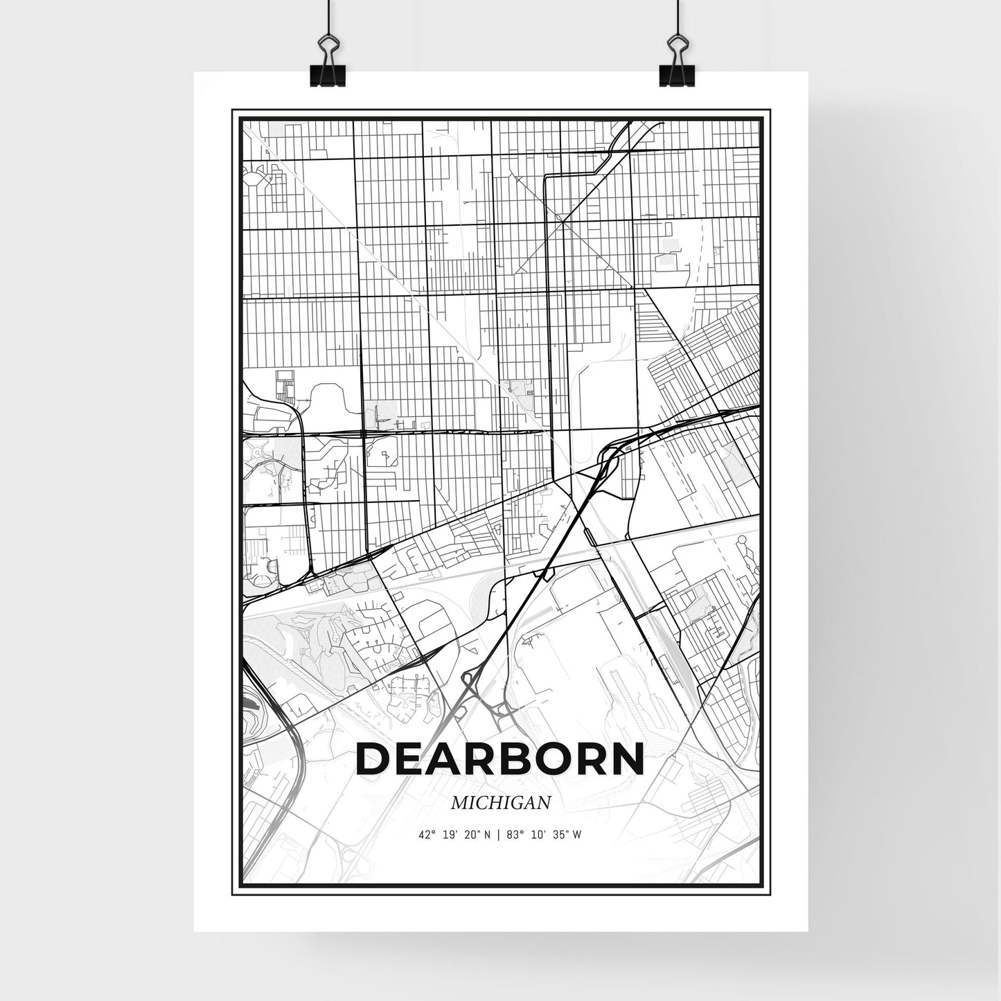 Dearborn Michigan - Premium City Map Poster